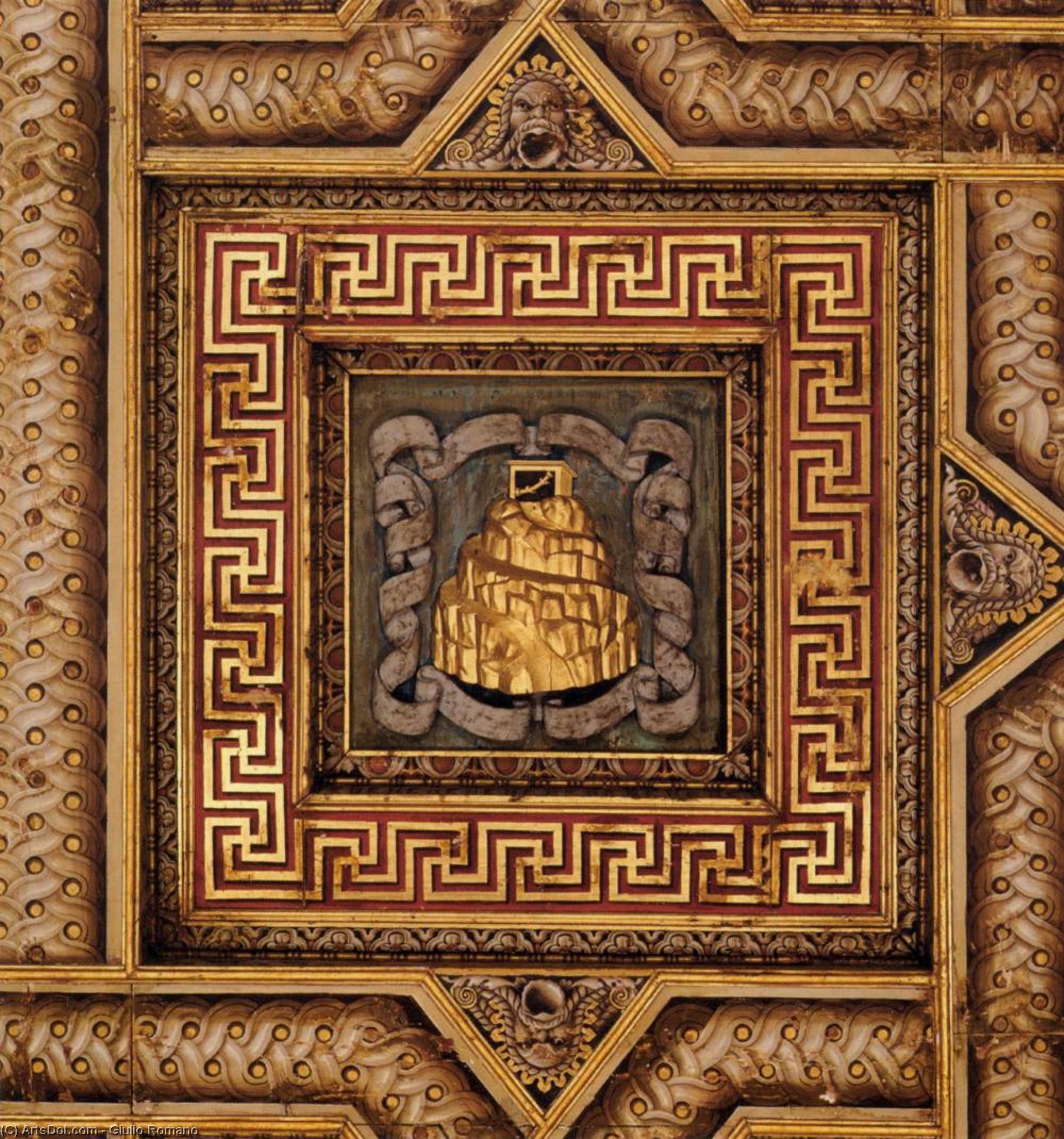 WikiOO.org - Εγκυκλοπαίδεια Καλών Τεχνών - Ζωγραφική, έργα τέχνης Giulio Romano - Ceiling (detail)