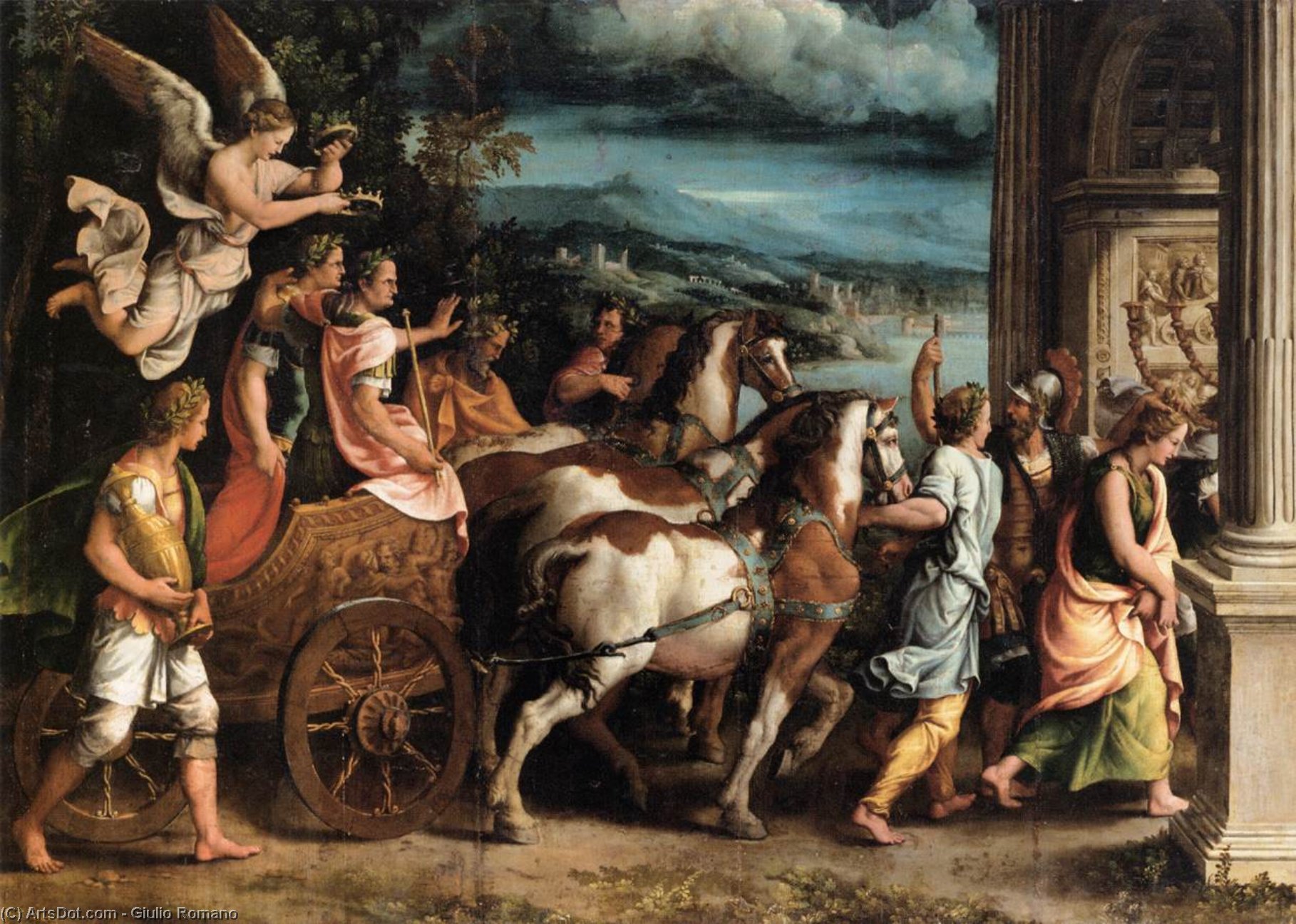 Wikioo.org - Bách khoa toàn thư về mỹ thuật - Vẽ tranh, Tác phẩm nghệ thuật Giulio Romano - Triumph of Titus and Vespasian