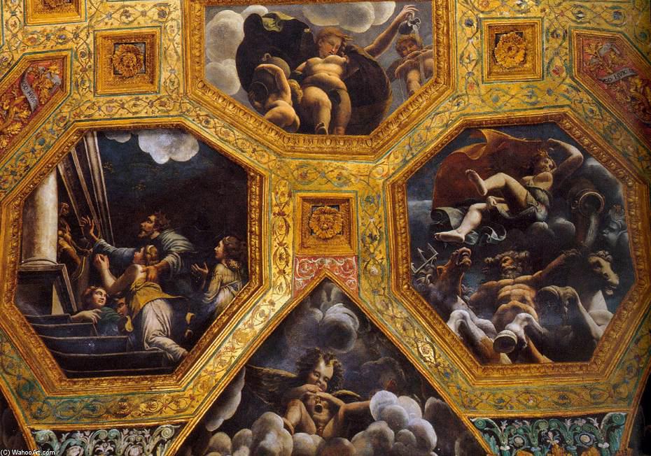 WikiOO.org - Encyclopedia of Fine Arts - Maalaus, taideteos Giulio Romano - Vaulted ceiling (detail) (10)