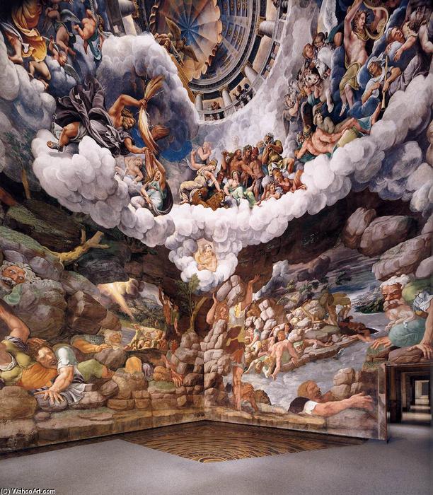 WikiOO.org - Encyclopedia of Fine Arts - Maľba, Artwork Giulio Romano - View of the Sala dei Giganti (south and west walls)