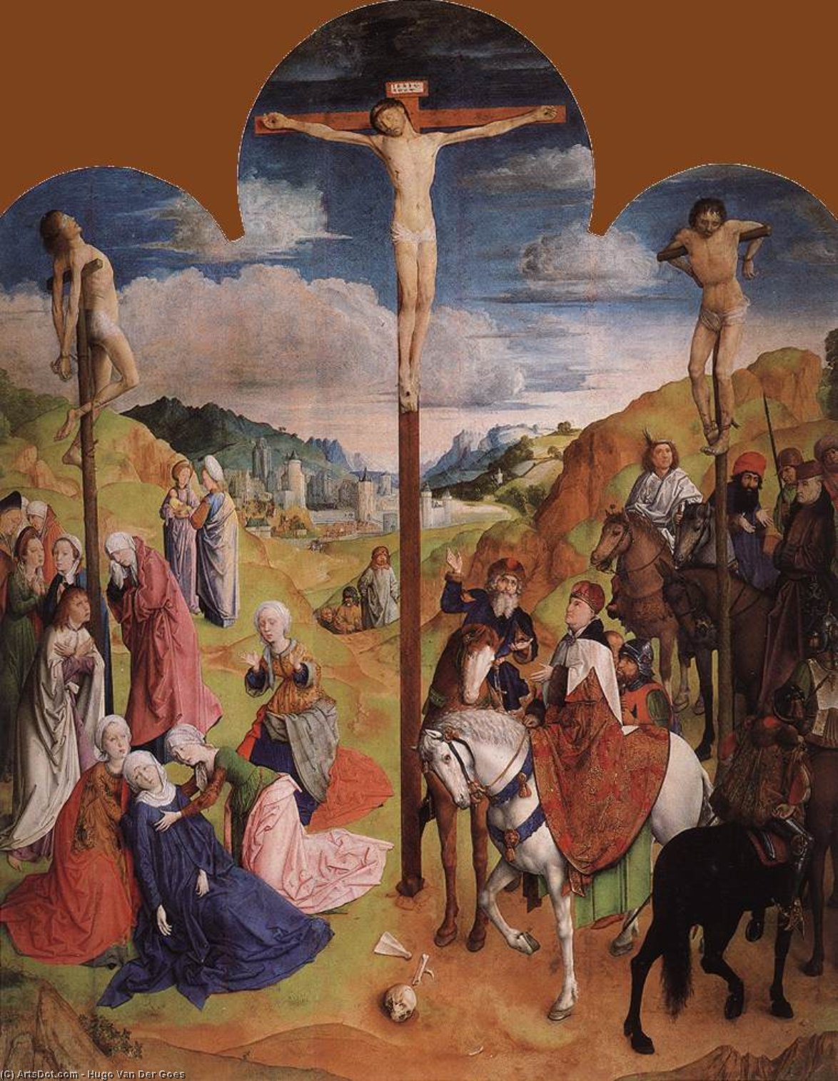 Wikioo.org - The Encyclopedia of Fine Arts - Painting, Artwork by Hugo Van Der Goes - Calvary Triptych (central panel)