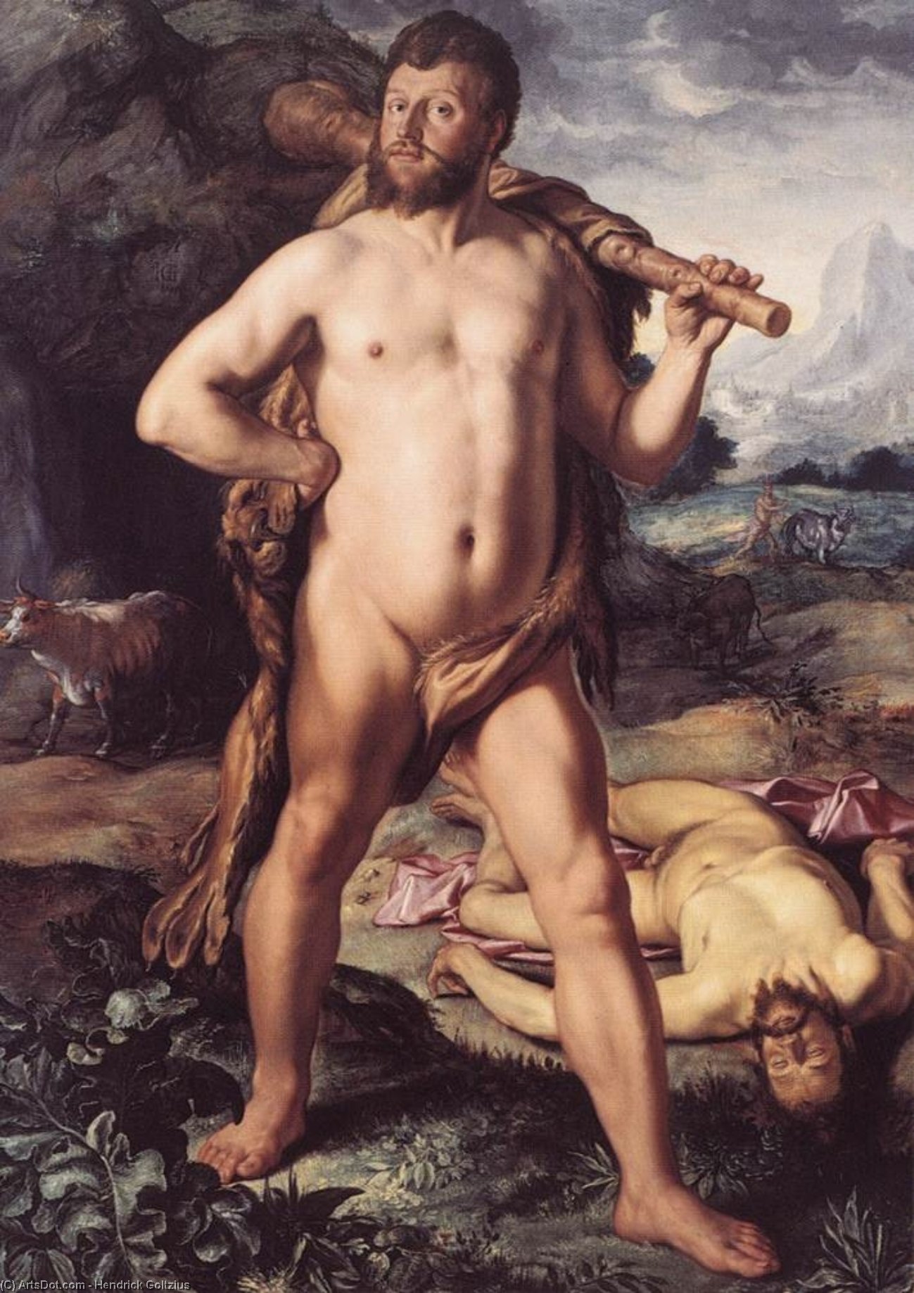 Wikioo.org – L'Encyclopédie des Beaux Arts - Peinture, Oeuvre de Hendrick Goltzius - Hercule et Cacus