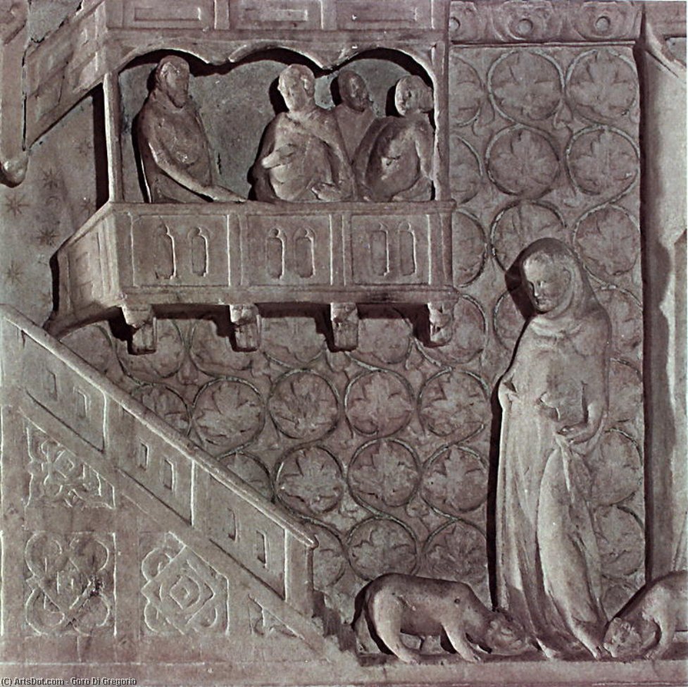 WikiOO.org - Encyclopedia of Fine Arts - Lukisan, Artwork Goro Di Gregorio - St Cerbone Being Thrown to the Bears (detail)