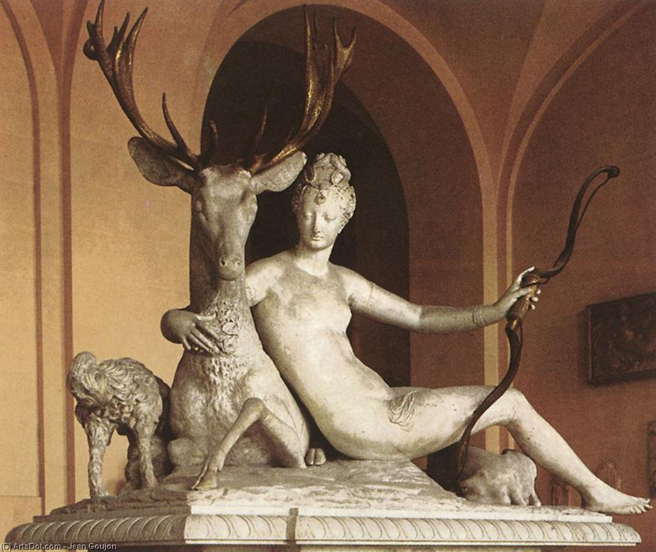 WikiOO.org - Encyclopedia of Fine Arts - Lukisan, Artwork Jean Goujon - Diane and the Stag