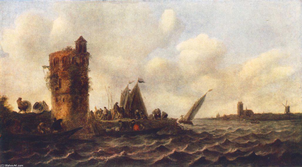 Wikioo.org - The Encyclopedia of Fine Arts - Painting, Artwork by Jan Van Goyen - A View on the Maas near Dordrecht