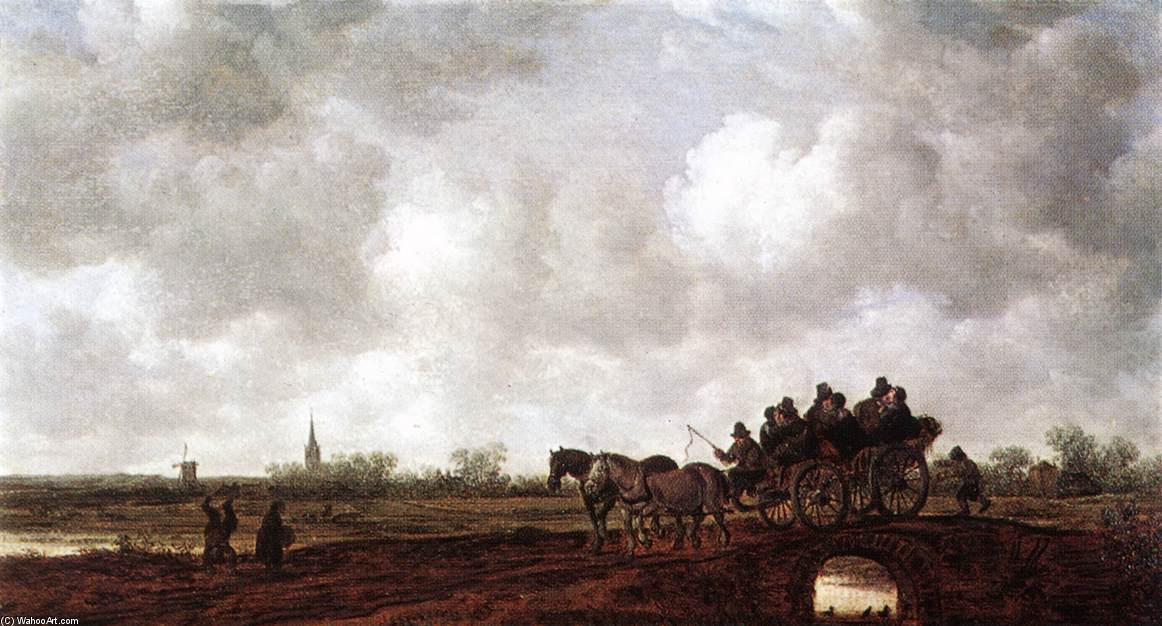 Wikioo.org - The Encyclopedia of Fine Arts - Painting, Artwork by Jan Van Goyen - Horse Cart on a Bridge