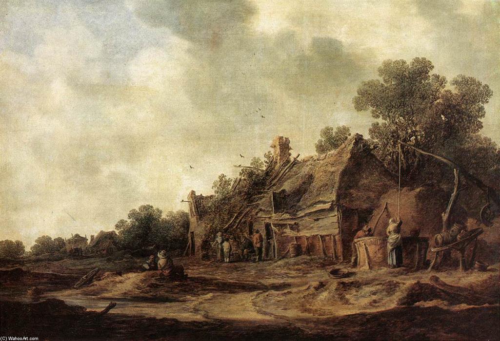 WikiOO.org - دایره المعارف هنرهای زیبا - نقاشی، آثار هنری Jan Van Goyen - Peasant Huts with a Sweep Well