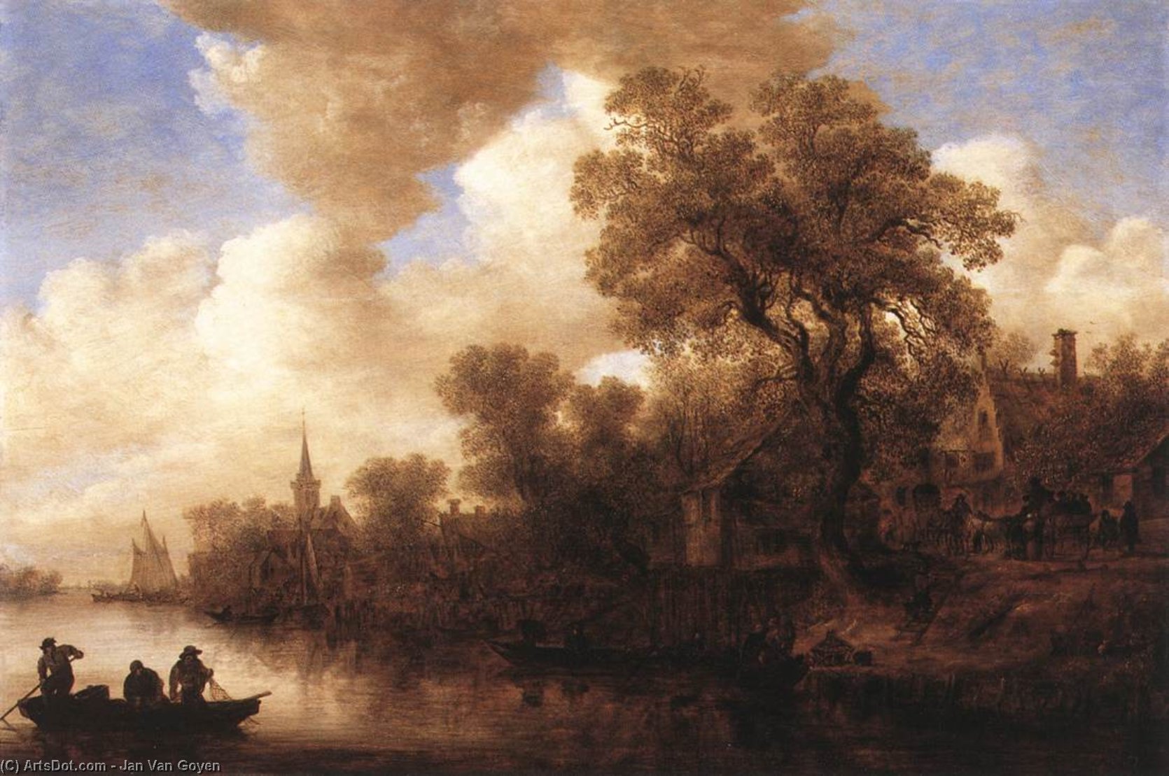 Wikioo.org - The Encyclopedia of Fine Arts - Painting, Artwork by Jan Van Goyen - River Scene