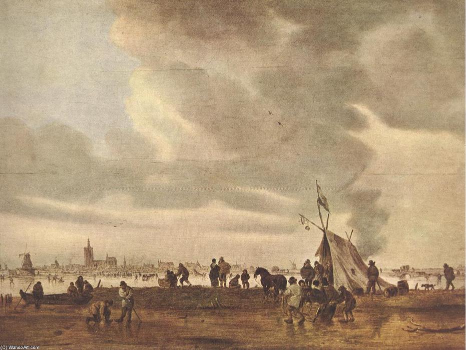 WikiOO.org – 美術百科全書 - 繪畫，作品 Jan Van Goyen - 视图 海牙 在 冬天