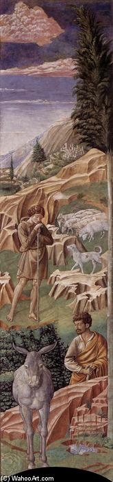 WikiOO.org - אנציקלופדיה לאמנויות יפות - ציור, יצירות אמנות Benozzo Gozzoli - The Vigil of the Shepherds (right wall of the apse)