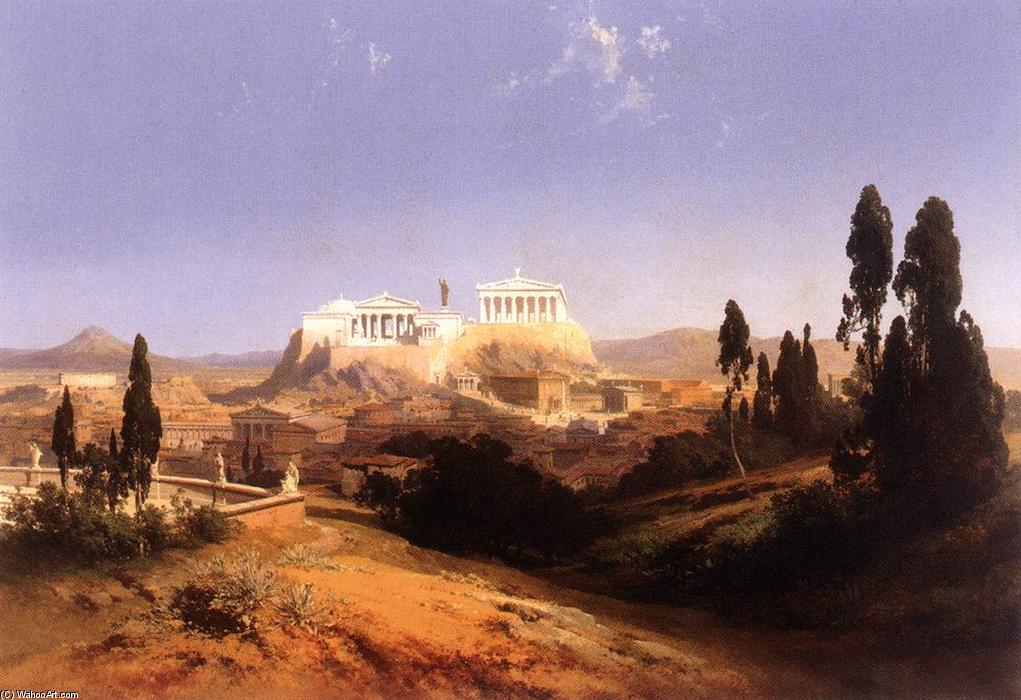 Wikioo.org - The Encyclopedia of Fine Arts - Painting, Artwork by Carl Georg Anton Graeb - View of Athens