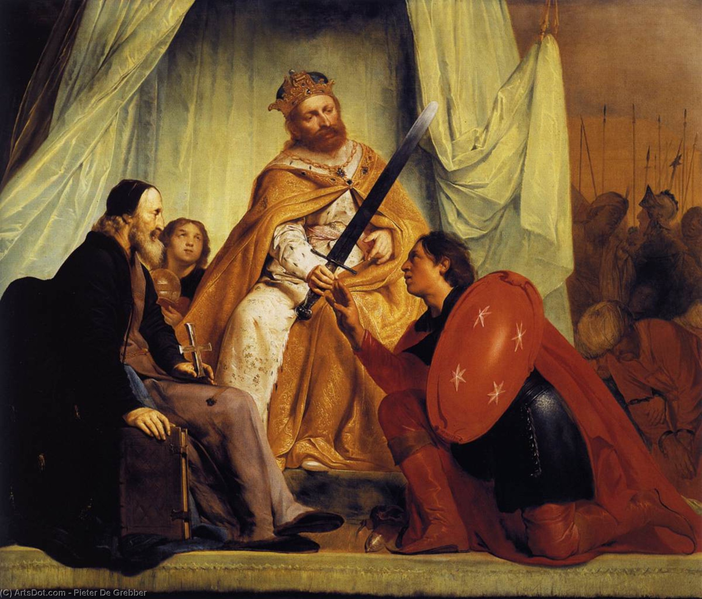 Wikioo.org - The Encyclopedia of Fine Arts - Painting, Artwork by Pieter De Grebber - The Conferring of the Sword on the Coat-of-Arms of Haarlem
