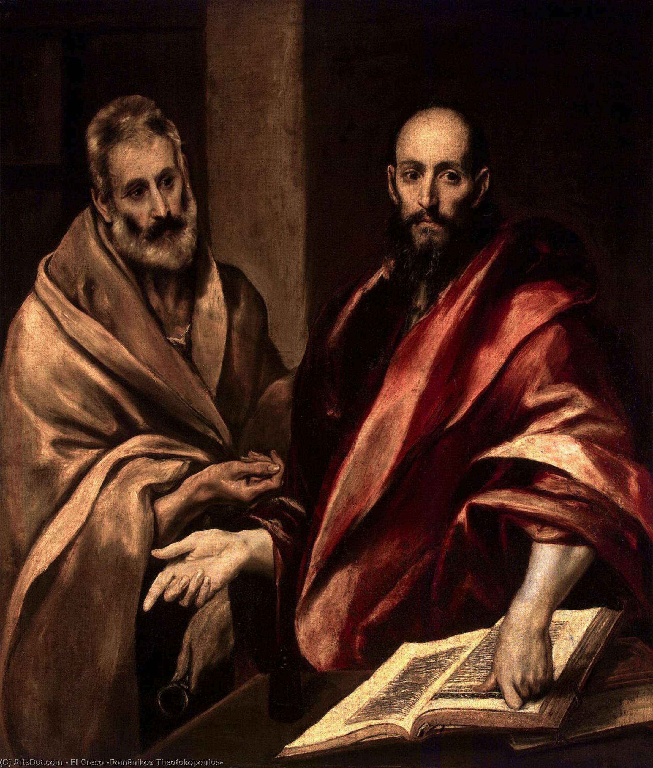 Wikioo.org – La Enciclopedia de las Bellas Artes - Pintura, Obras de arte de El Greco (Doménikos Theotokopoulos) - apóstoles Pedro y Pablo