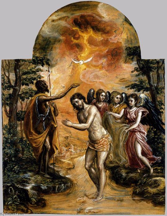 WikiOO.org - אנציקלופדיה לאמנויות יפות - ציור, יצירות אמנות El Greco (Doménikos Theotokopoulos) - Baptism of Christ