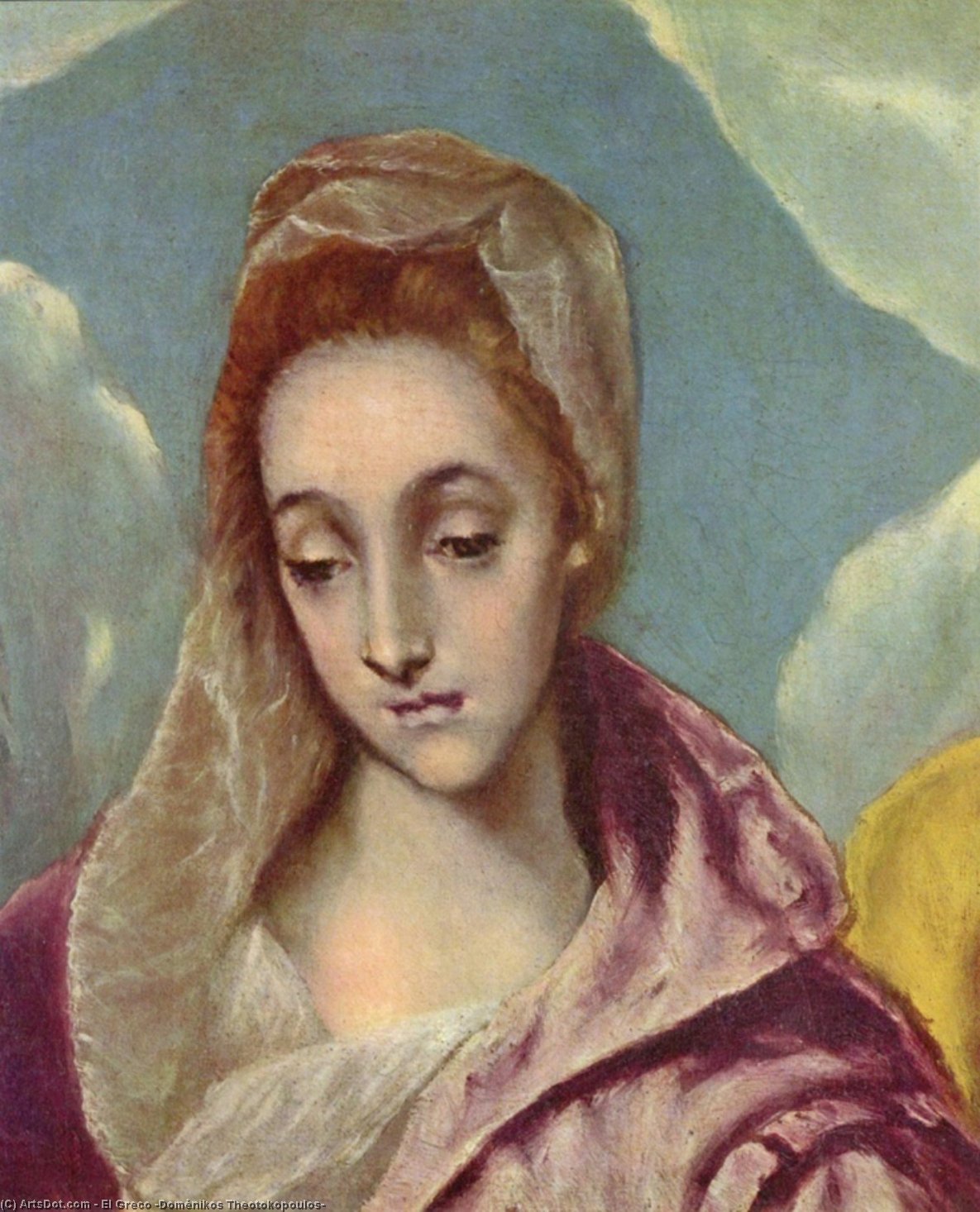 Wikioo.org – L'Enciclopedia delle Belle Arti - Pittura, Opere di El Greco (Doménikos Theotokopoulos) - santo famiglia con san anna particolare