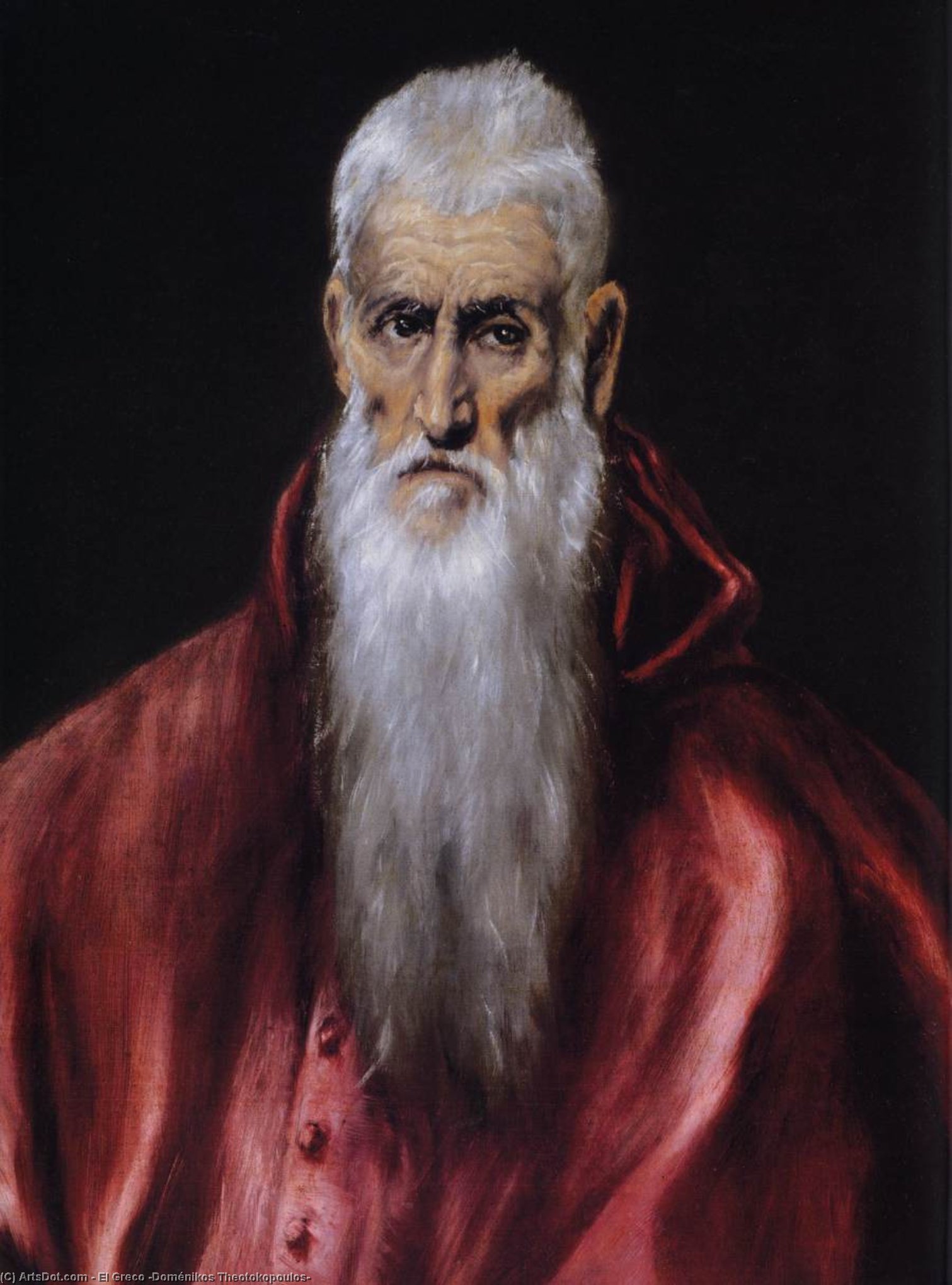 Wikioo.org - The Encyclopedia of Fine Arts - Painting, Artwork by El Greco (Doménikos Theotokopoulos) - St Jerome as a Scholar (detail)