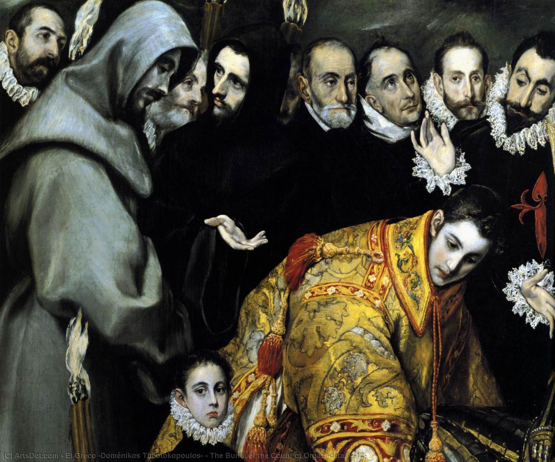 WikiOO.org – 美術百科全書 - 繪畫，作品 El Greco (Doménikos Theotokopoulos) - 埋葬  的 计数 的 奥尔加斯 ( 详细 ) ( 12 )