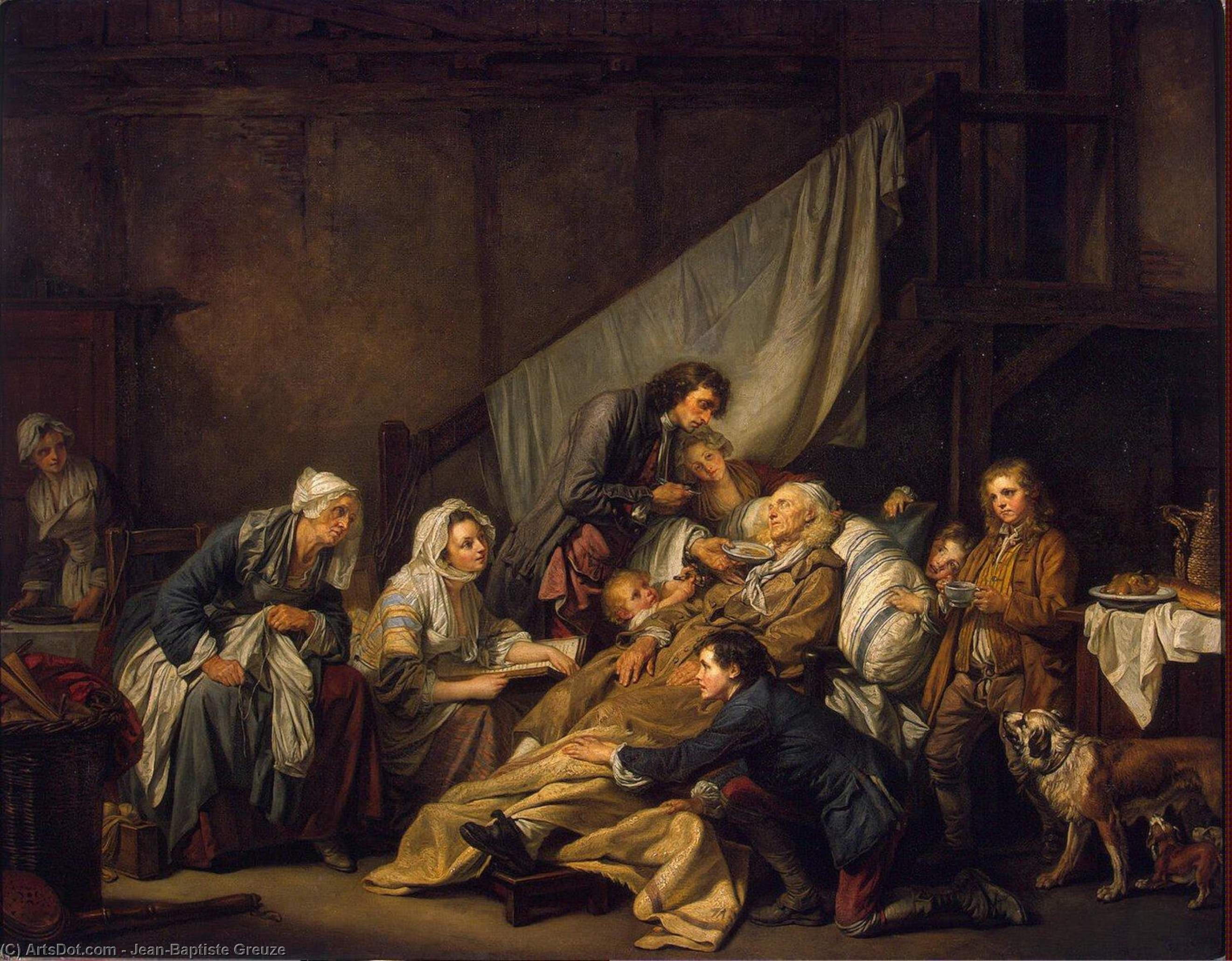 Wikioo.org - The Encyclopedia of Fine Arts - Painting, Artwork by Jean-Baptiste Greuze - Filial Piety
