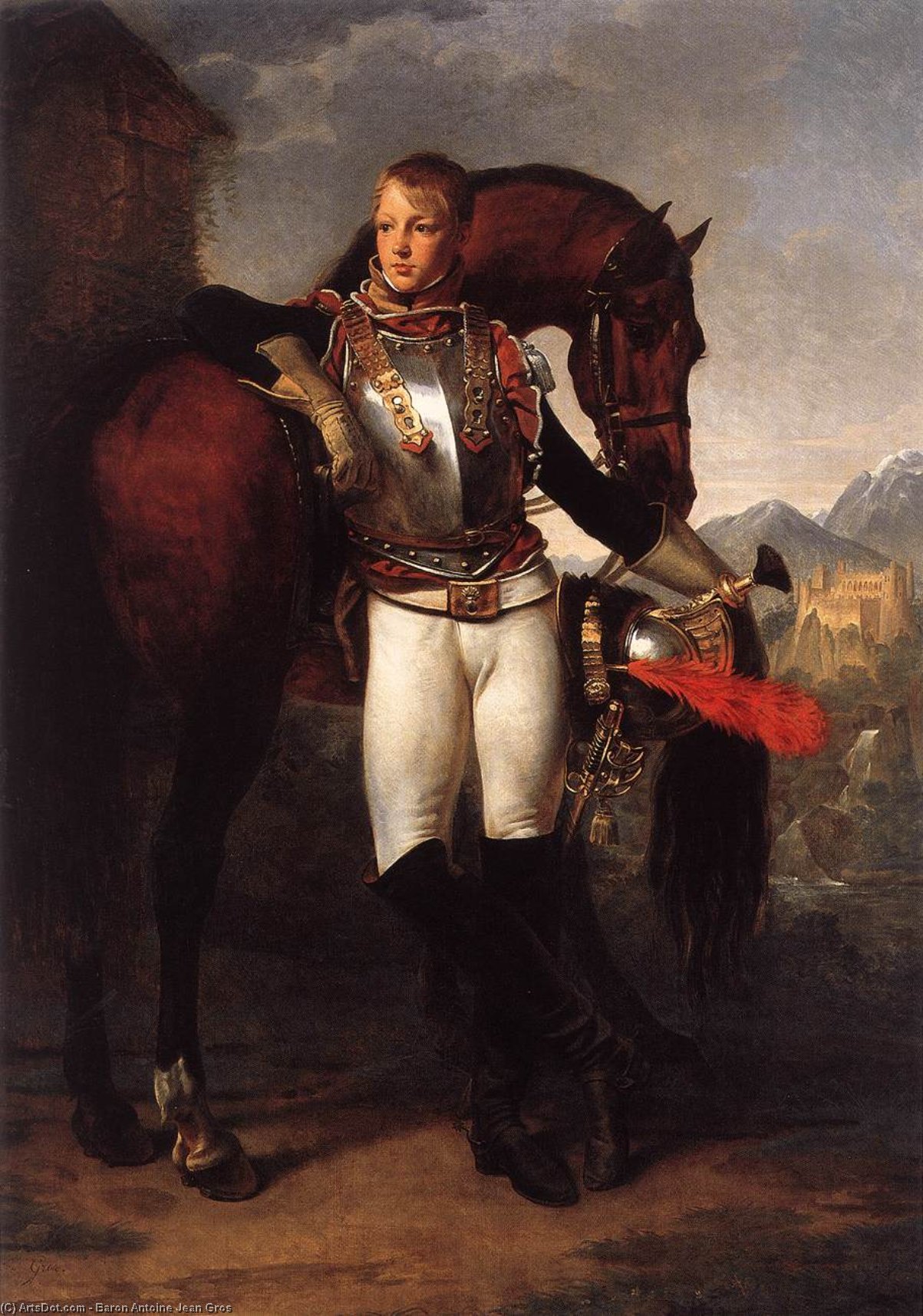Wikioo.org - The Encyclopedia of Fine Arts - Painting, Artwork by Baron Antoine Jean Gros - Portrait of the Second Lieutenant Charles Legrand