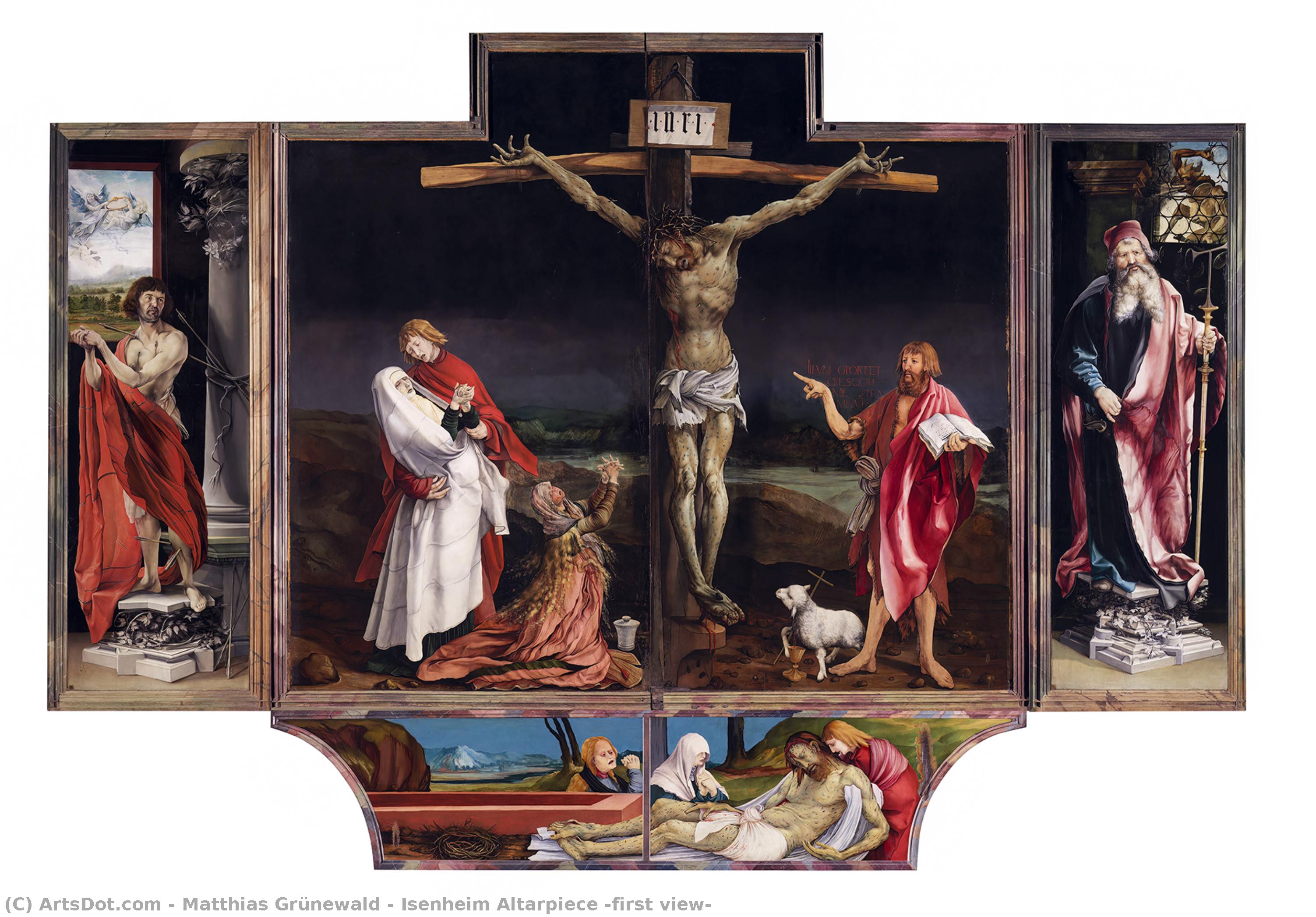 Wikioo.org - The Encyclopedia of Fine Arts - Painting, Artwork by Matthias Grünewald - Isenheim Altarpiece (first view)