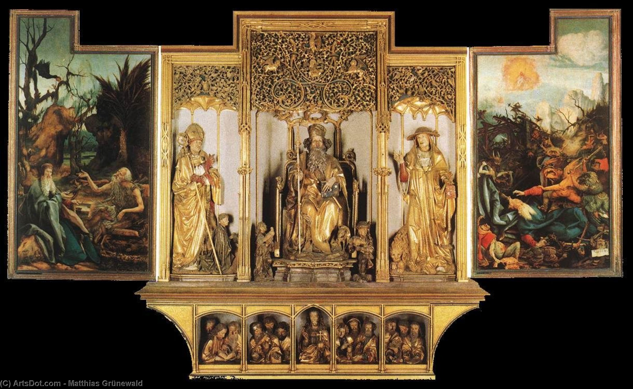 WikiOO.org - Enciclopedia of Fine Arts - Pictura, lucrări de artă Matthias Grünewald - Isenheim Altarpiece (third view)