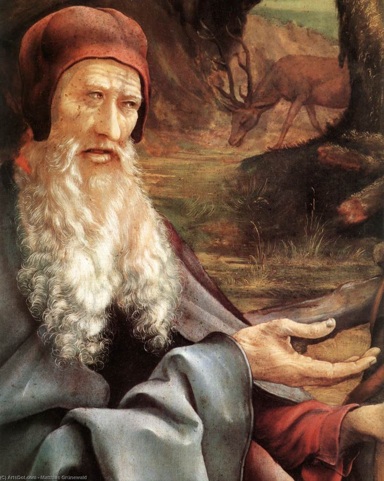 Wikioo.org - The Encyclopedia of Fine Arts - Painting, Artwork by Matthias Grünewald - St Anthony (detail) (8)