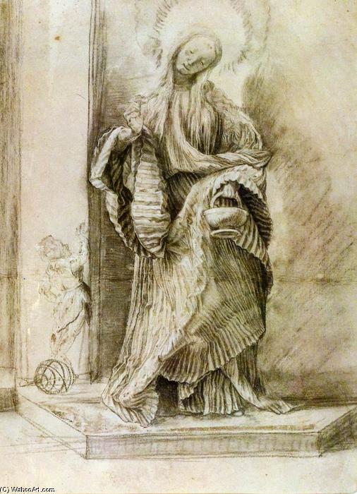 WikiOO.org - Encyclopedia of Fine Arts - Lukisan, Artwork Matthias Grünewald - St Dorothy with the Basket of Flowers