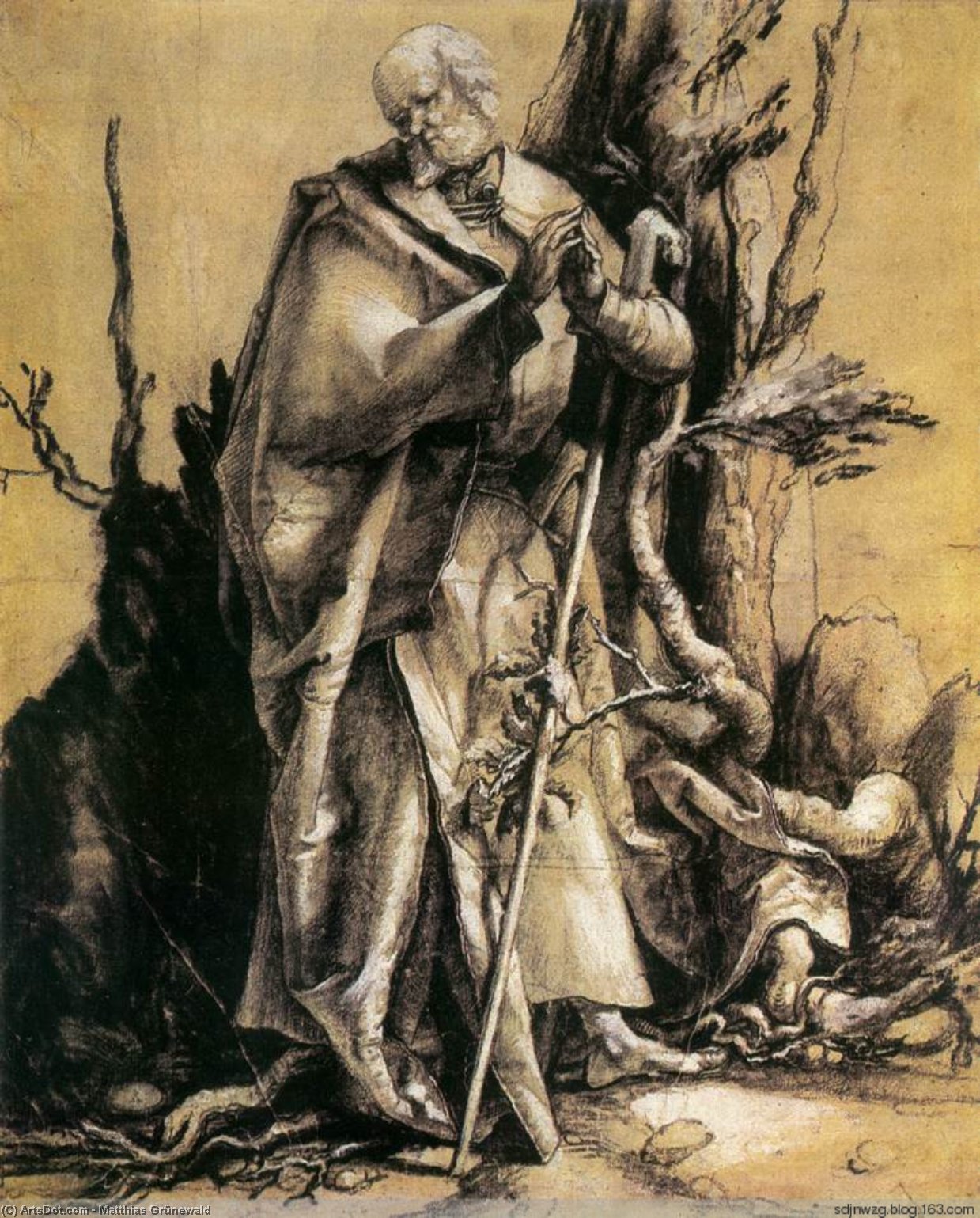 WikiOO.org - Енциклопедия за изящни изкуства - Живопис, Произведения на изкуството Matthias Grünewald - St John in the Forest