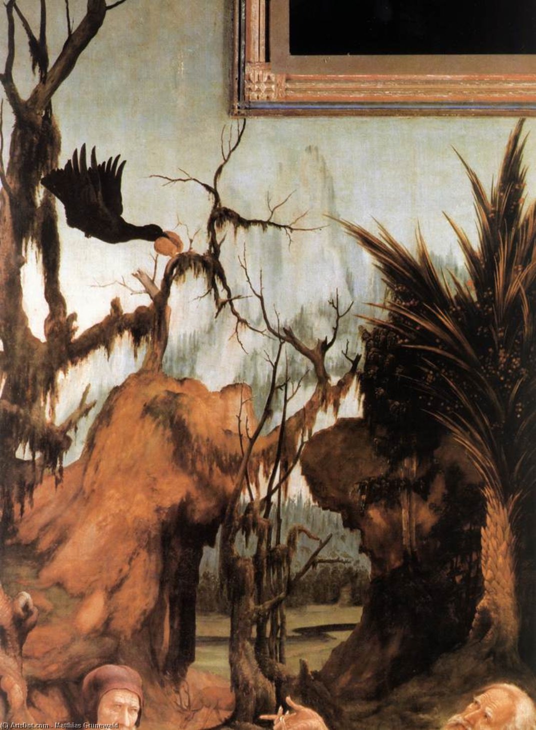 Wikioo.org - The Encyclopedia of Fine Arts - Painting, Artwork by Matthias Grünewald - Sts Paul and Anthony in the Desert (detail)