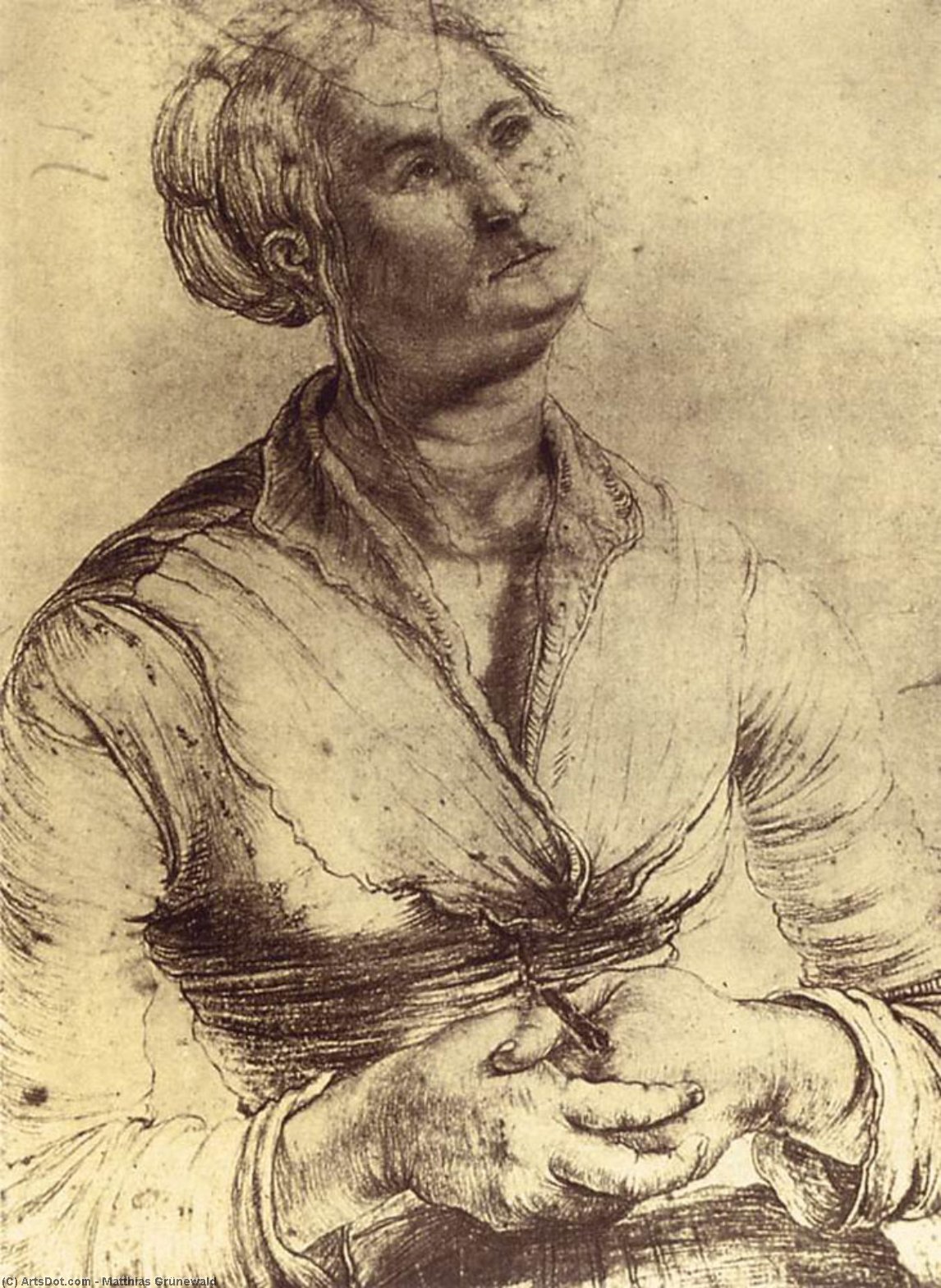 WikiOO.org - Encyclopedia of Fine Arts - Lukisan, Artwork Matthias Grünewald - Woman Looking Up