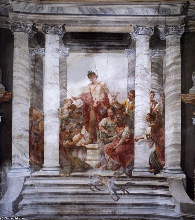 Wikioo.org - สารานุกรมวิจิตรศิลป์ - จิตรกรรม Jacopo Guarana - Apollo Conducting a Choir of Maidens