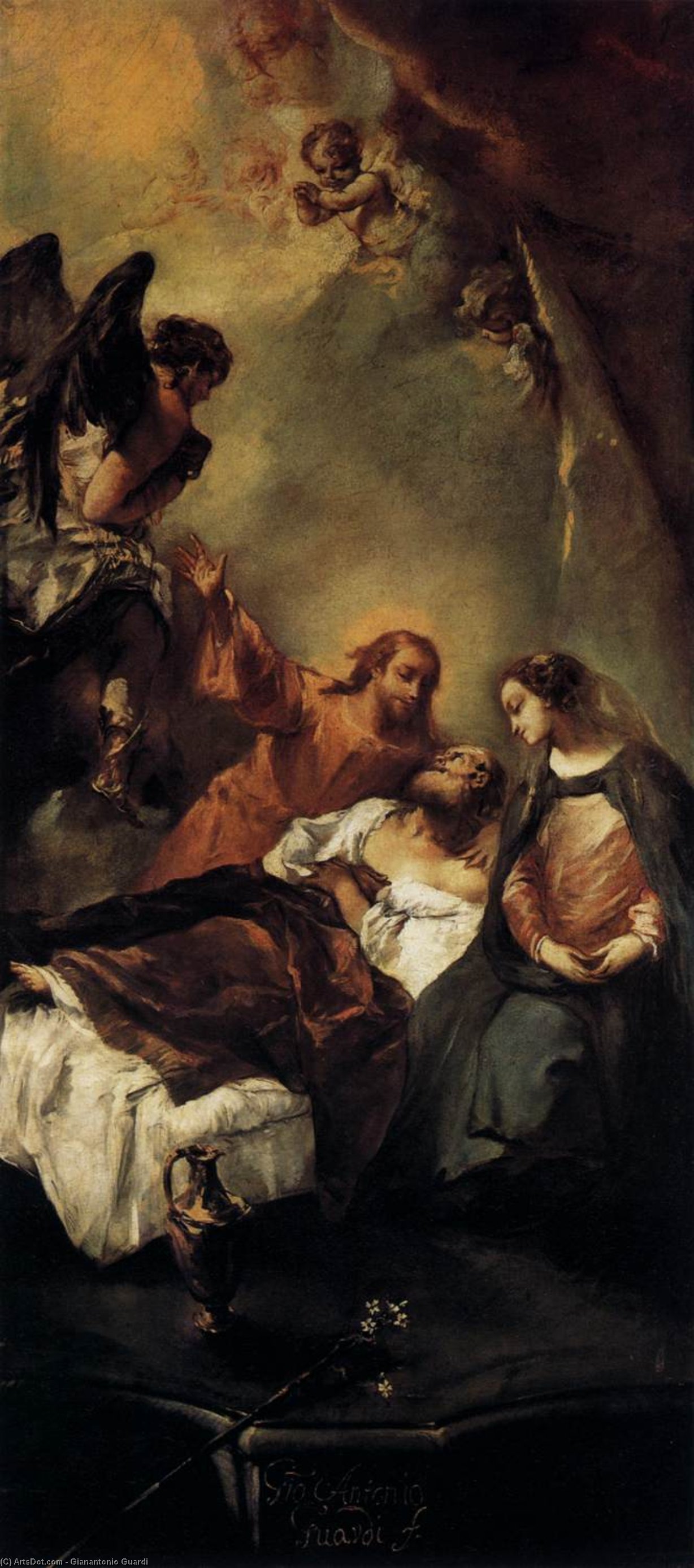 Wikioo.org - The Encyclopedia of Fine Arts - Painting, Artwork by Gianantonio Guardi - The Death of Joseph
