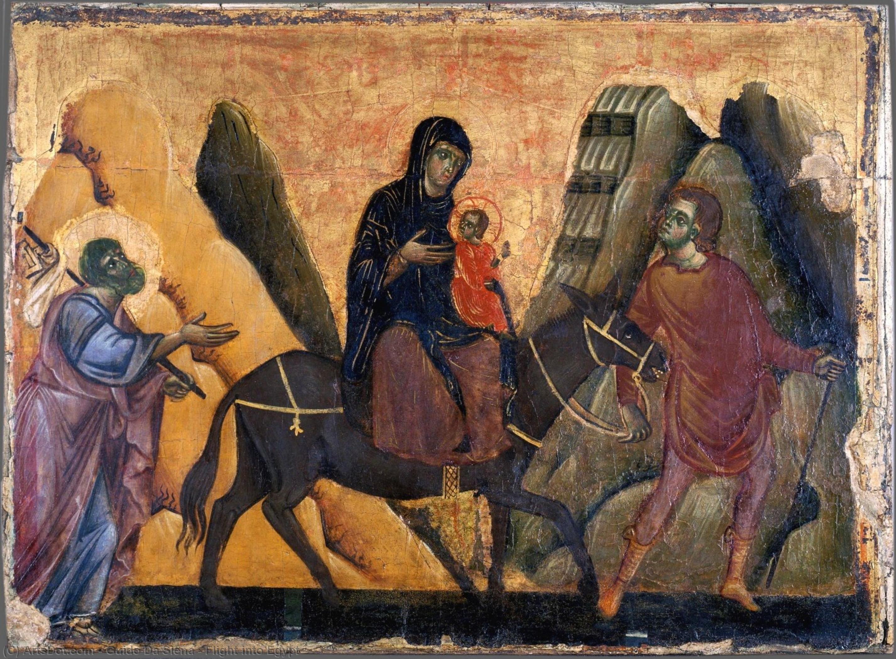 Wikioo.org - The Encyclopedia of Fine Arts - Painting, Artwork by Guido Da Siena - Flight into Egypt