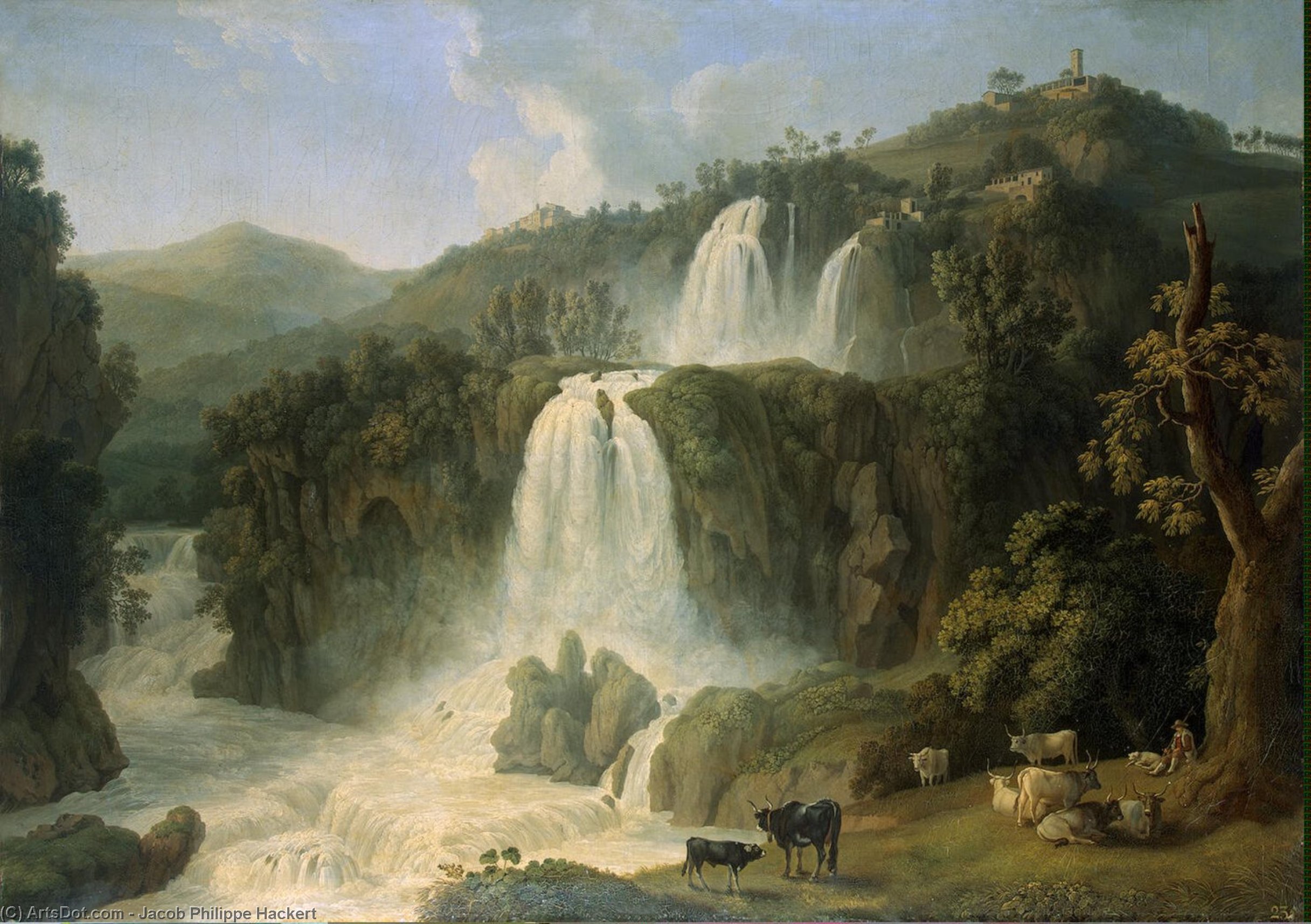 Wikioo.org - The Encyclopedia of Fine Arts - Painting, Artwork by Jacob Philippe Hackert - Great Cascades at Tivoli