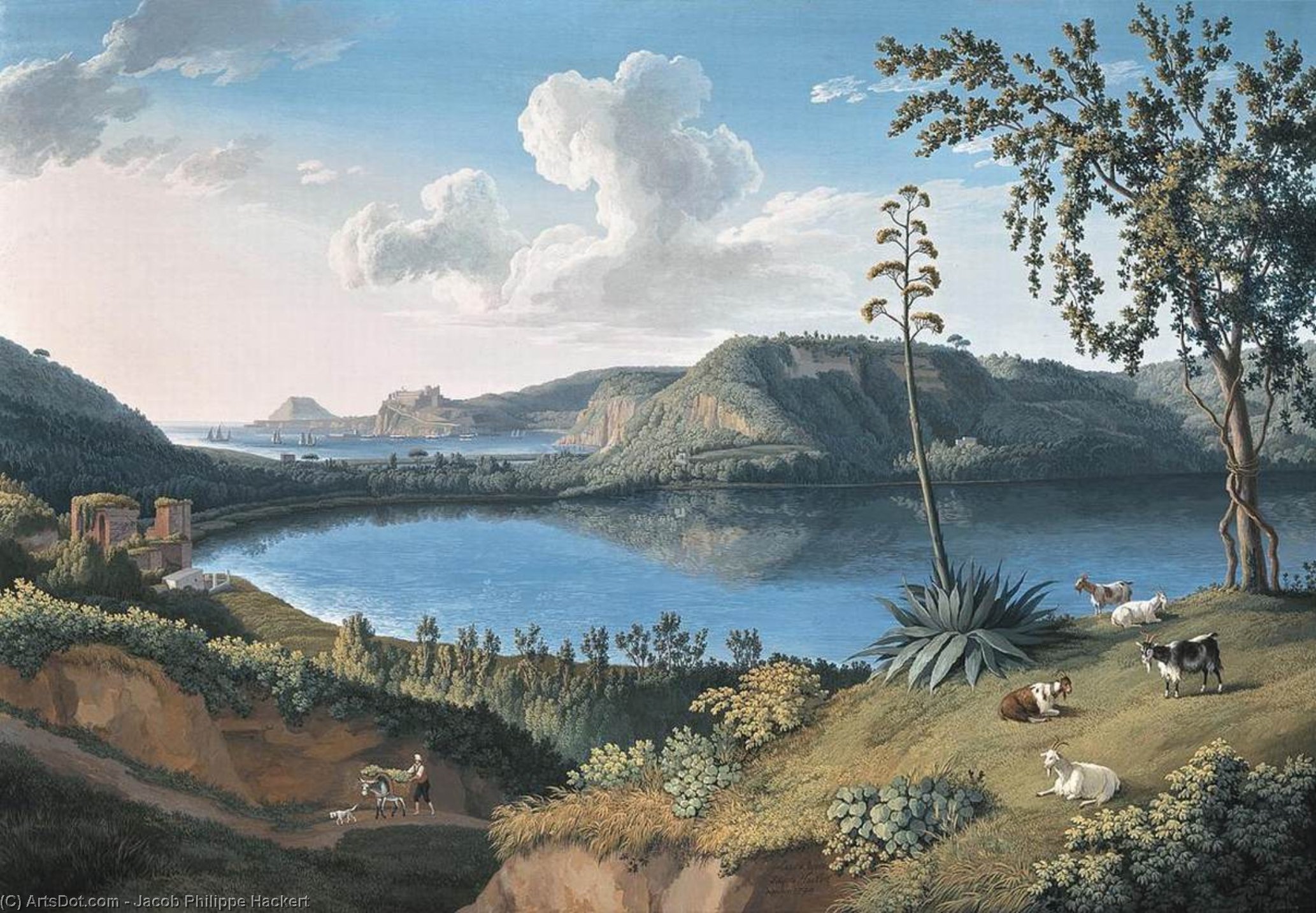 Wikioo.org - The Encyclopedia of Fine Arts - Painting, Artwork by Jacob Philippe Hackert - Lago d'Averno