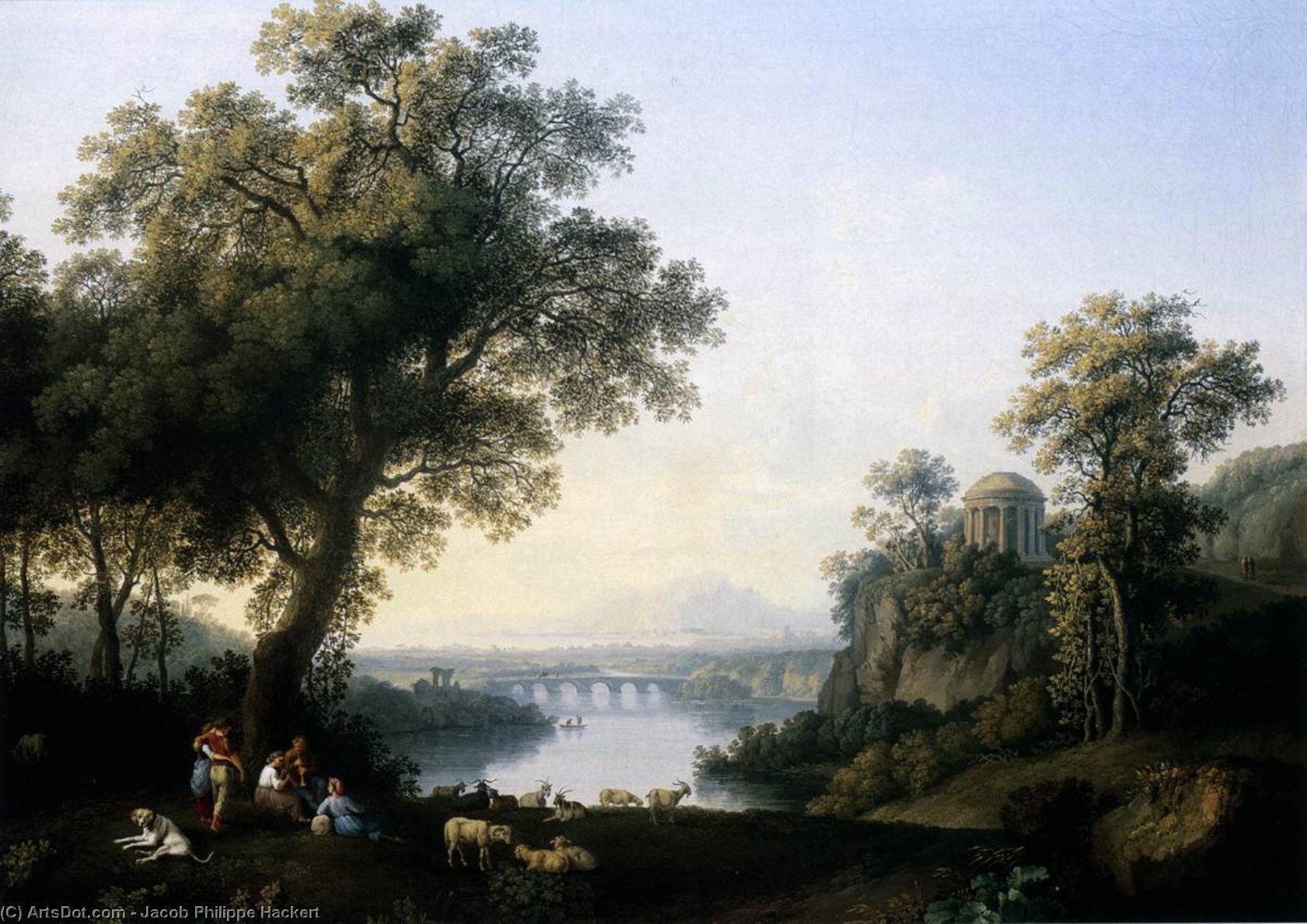 Wikioo.org - The Encyclopedia of Fine Arts - Painting, Artwork by Jacob Philippe Hackert - Landscape with River