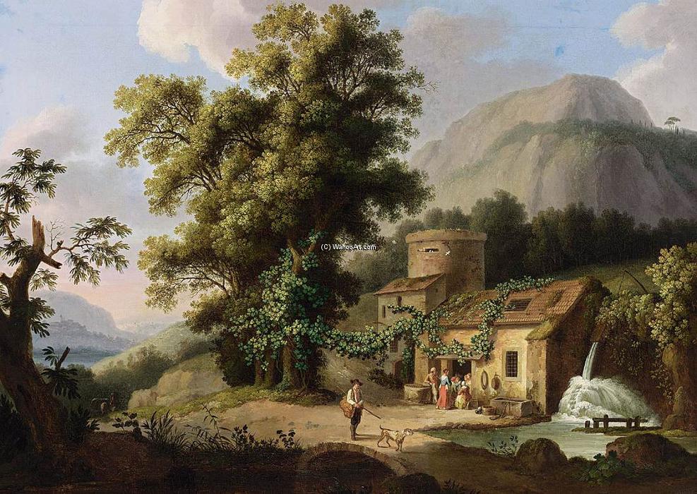 WikiOO.org - Enciclopédia das Belas Artes - Pintura, Arte por Jacob Philippe Hackert - View of the Copper-Mill in Vietri