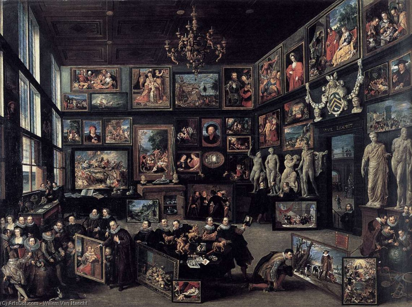 Wikioo.org – La Enciclopedia de las Bellas Artes - Pintura, Obras de arte de Willem Van Haecht - la galeria de cornelis camioneta der geest