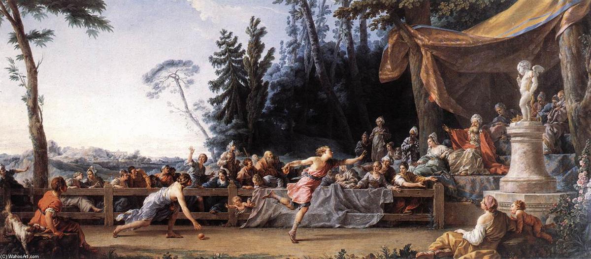 WikiOO.org - Enciclopédia das Belas Artes - Pintura, Arte por Noël Hallé - The Race between Hippomenes and Atalanta