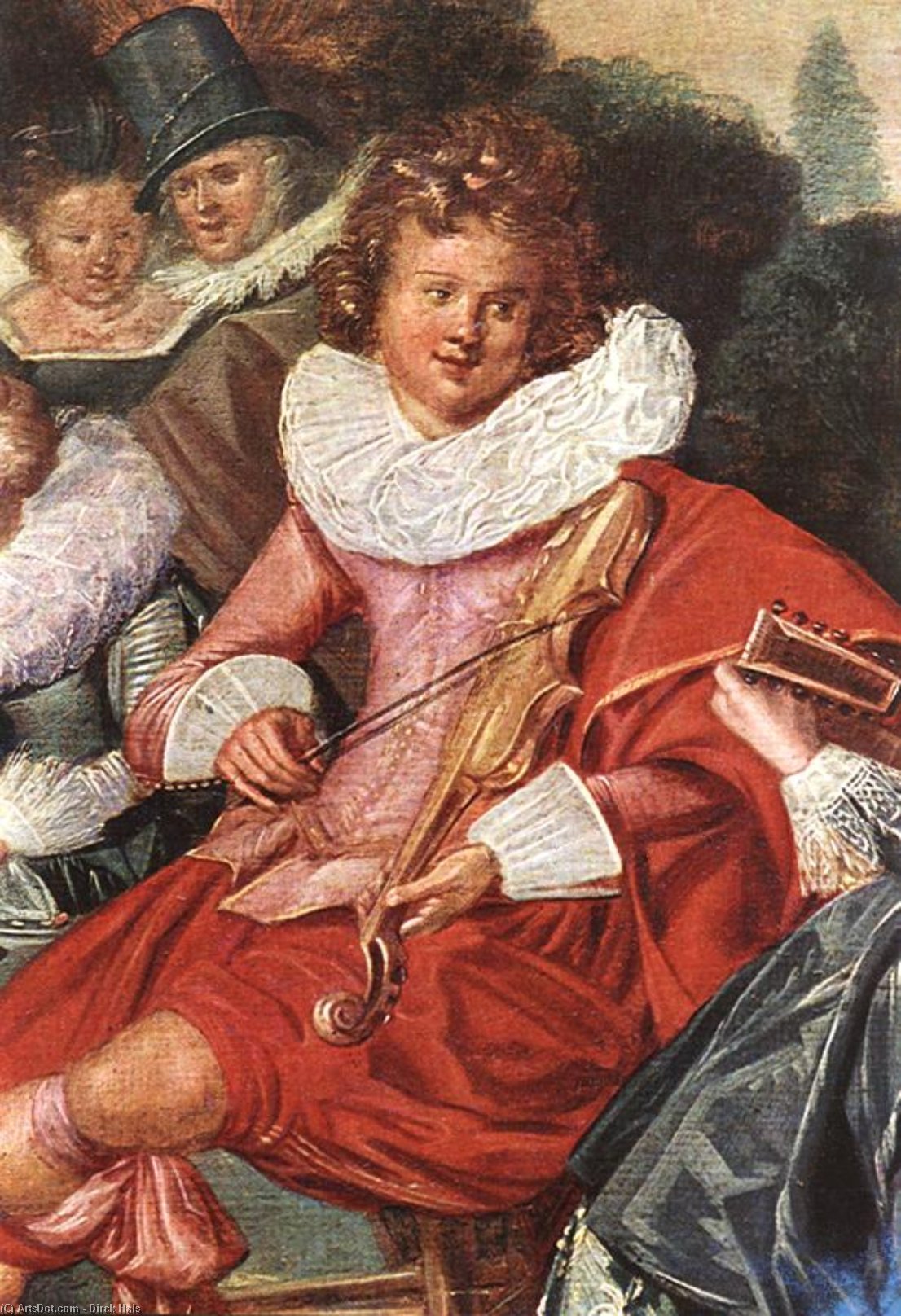 Wikioo.org - The Encyclopedia of Fine Arts - Painting, Artwork by Dirck Hals - Amusing Party in the Open Air (detail)
