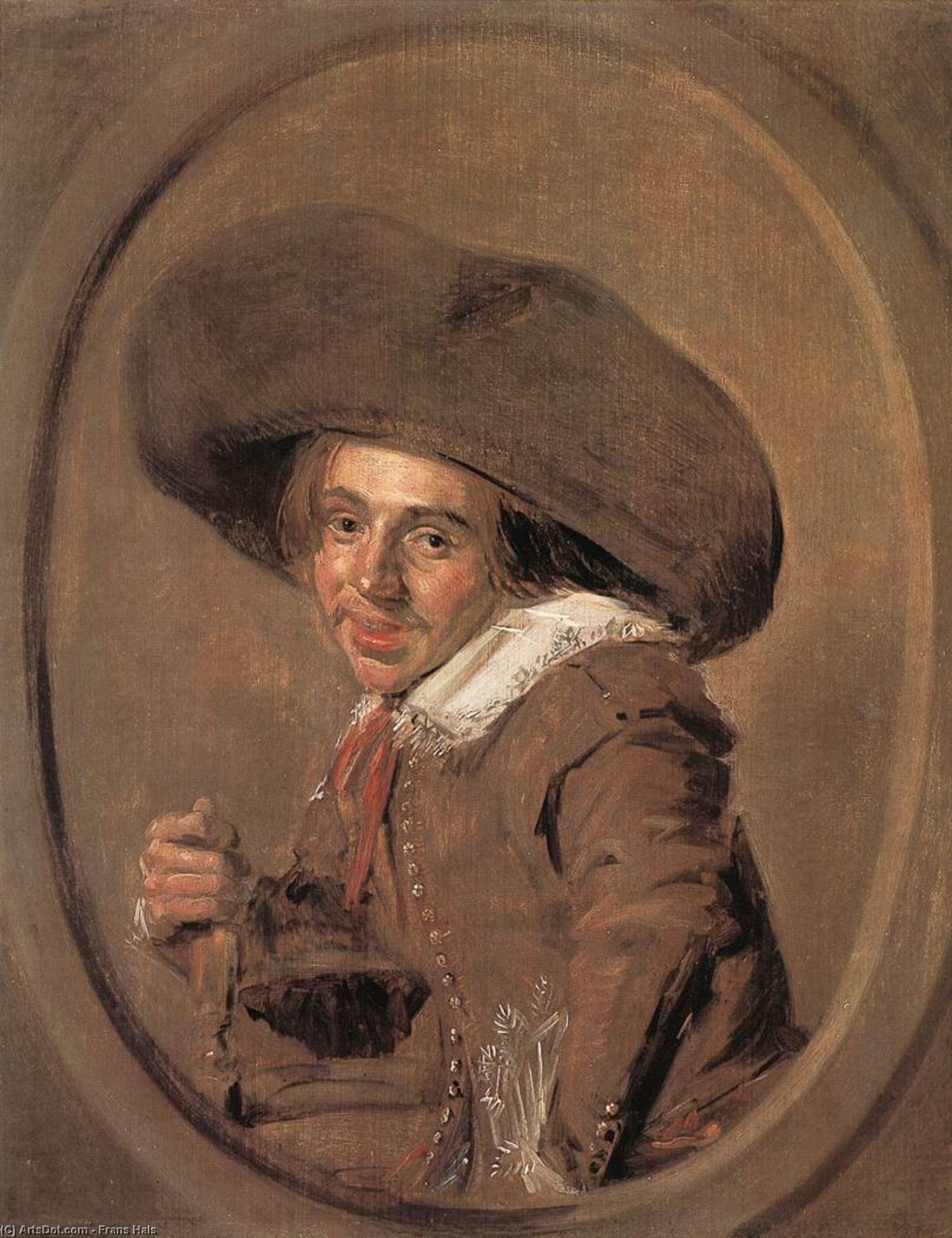 Wikioo.org - The Encyclopedia of Fine Arts - Painting, Artwork by Frans Hals - A Young Man in a Large Hat