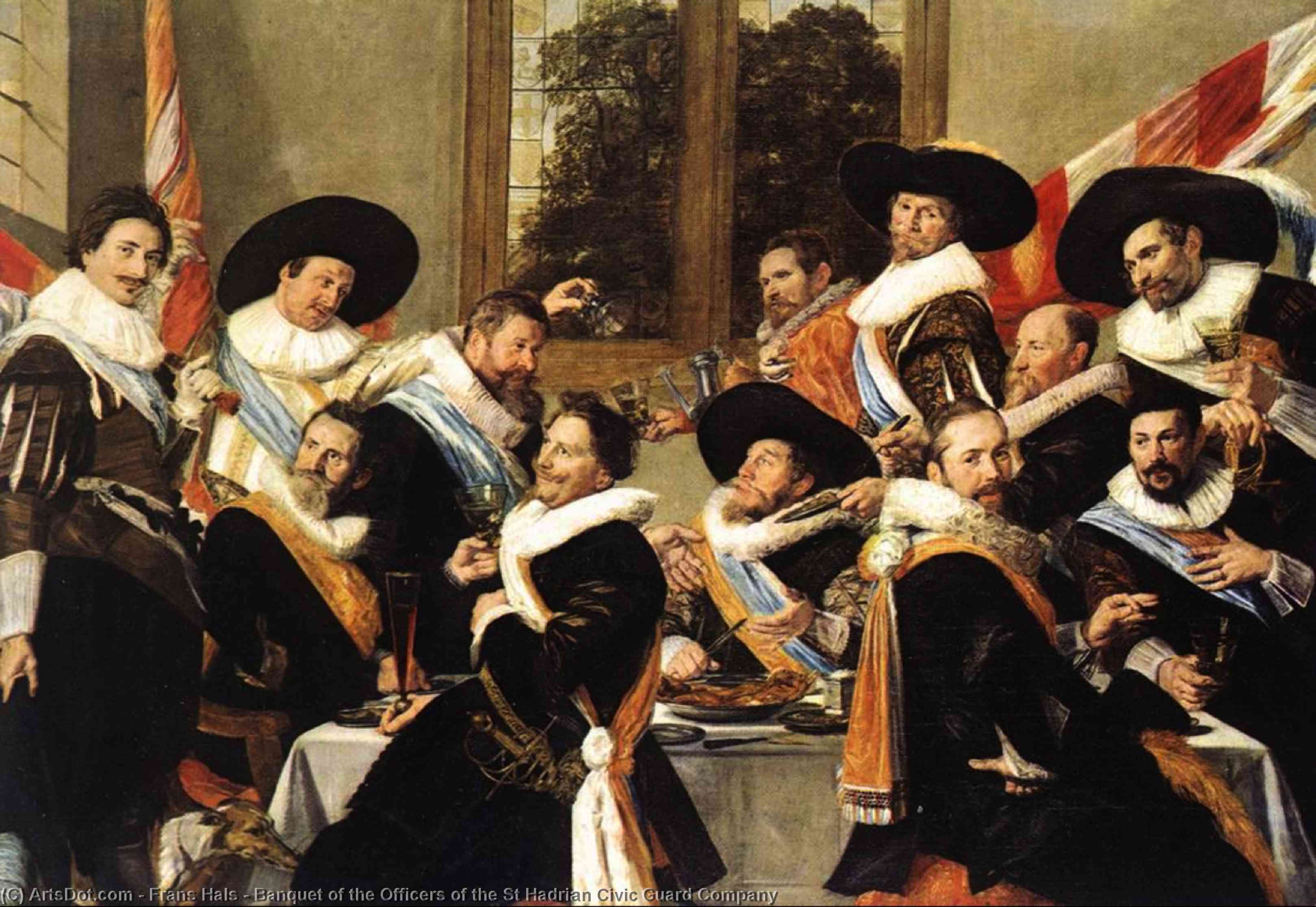 WikiOO.org - Güzel Sanatlar Ansiklopedisi - Resim, Resimler Frans Hals - Banquet of the Officers of the St Hadrian Civic Guard Company