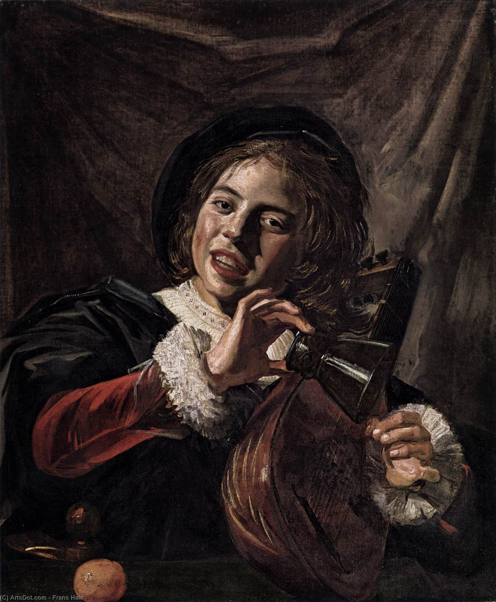 Wikioo.org - The Encyclopedia of Fine Arts - Painting, Artwork by Frans Hals - Boy with a Lute