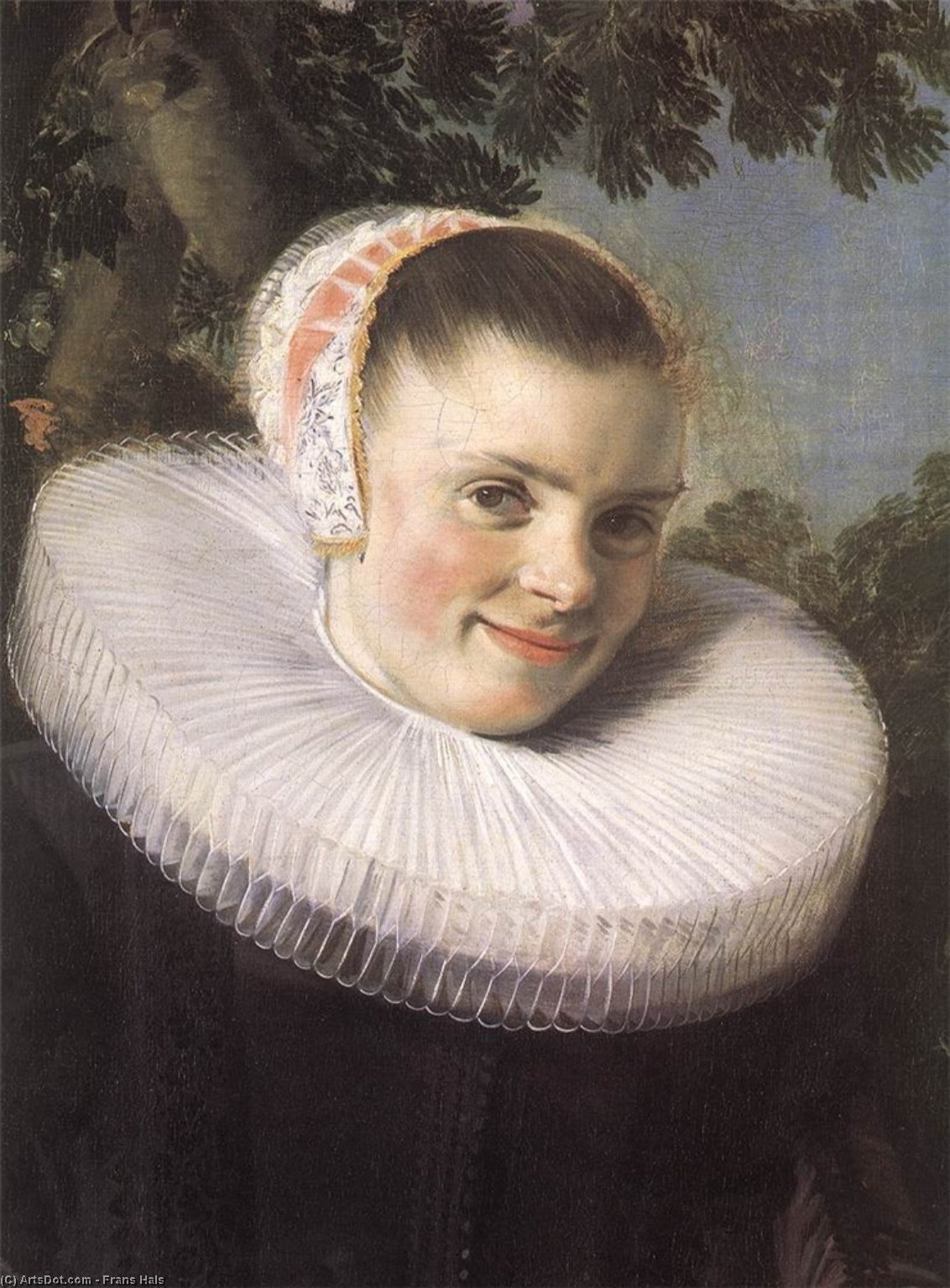 WikiOO.org – 美術百科全書 - 繪畫，作品 Frans Hals - 已婚 一对  在  一个  花园  详细
