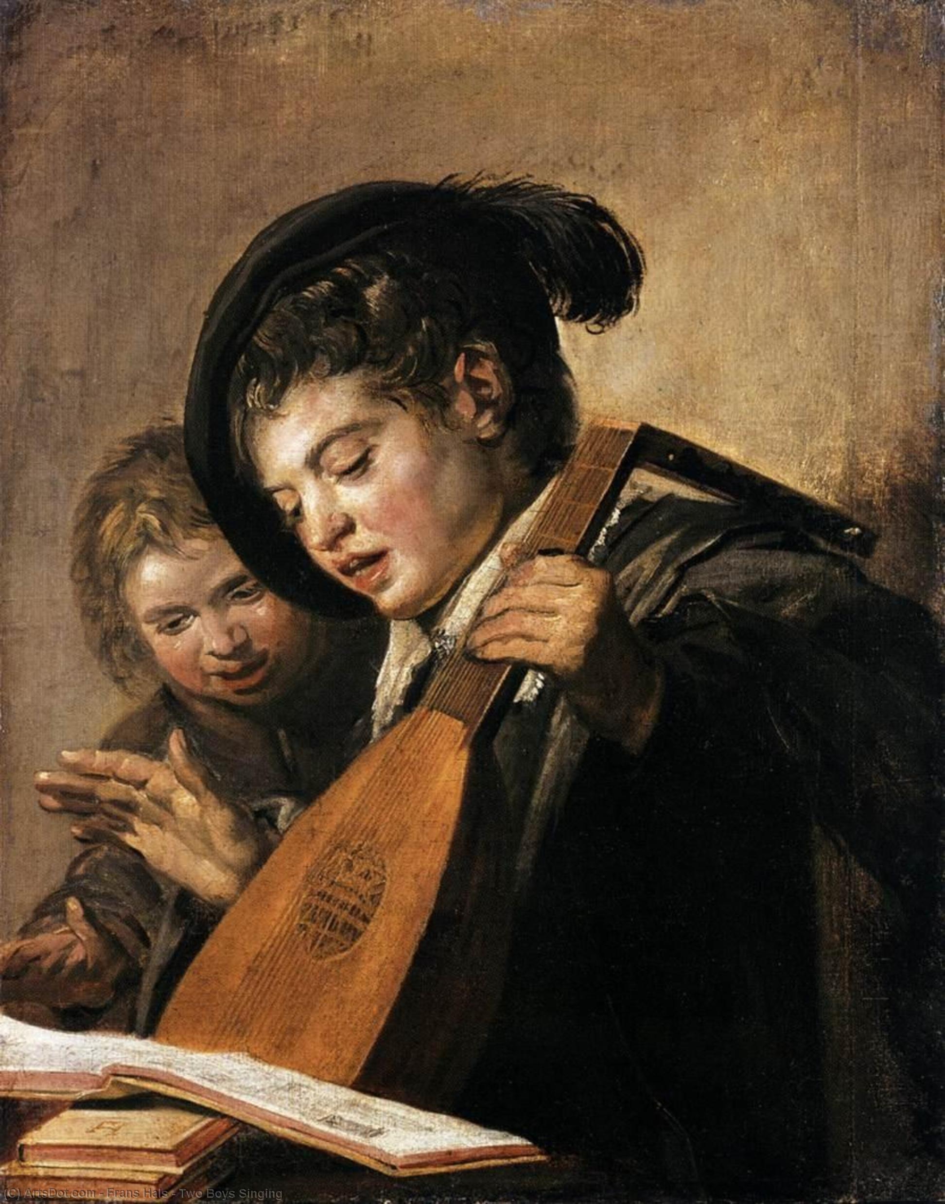 WikiOO.org - Güzel Sanatlar Ansiklopedisi - Resim, Resimler Frans Hals - Two Boys Singing