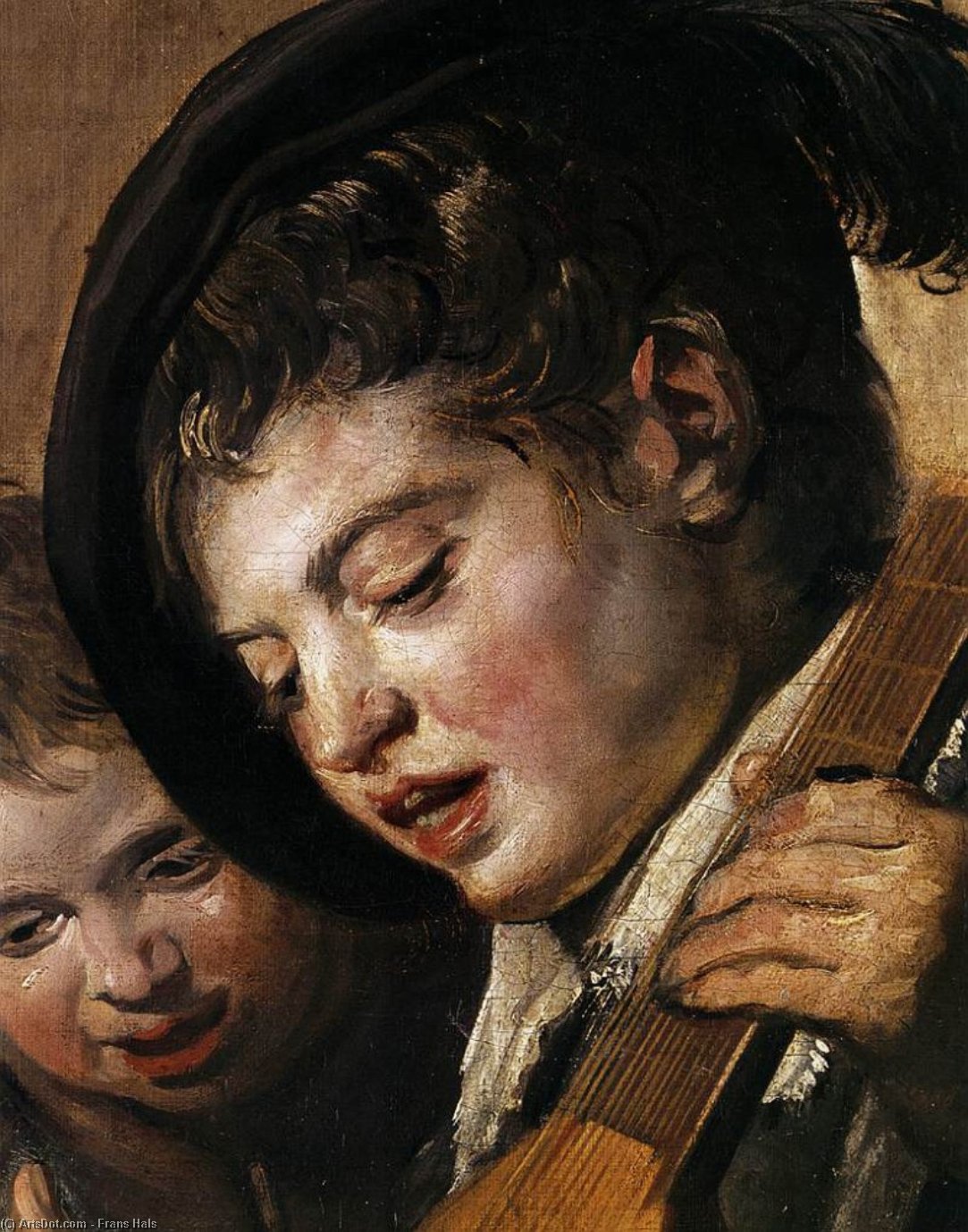 WikiOO.org - Güzel Sanatlar Ansiklopedisi - Resim, Resimler Frans Hals - Two Boys Singing (detail)