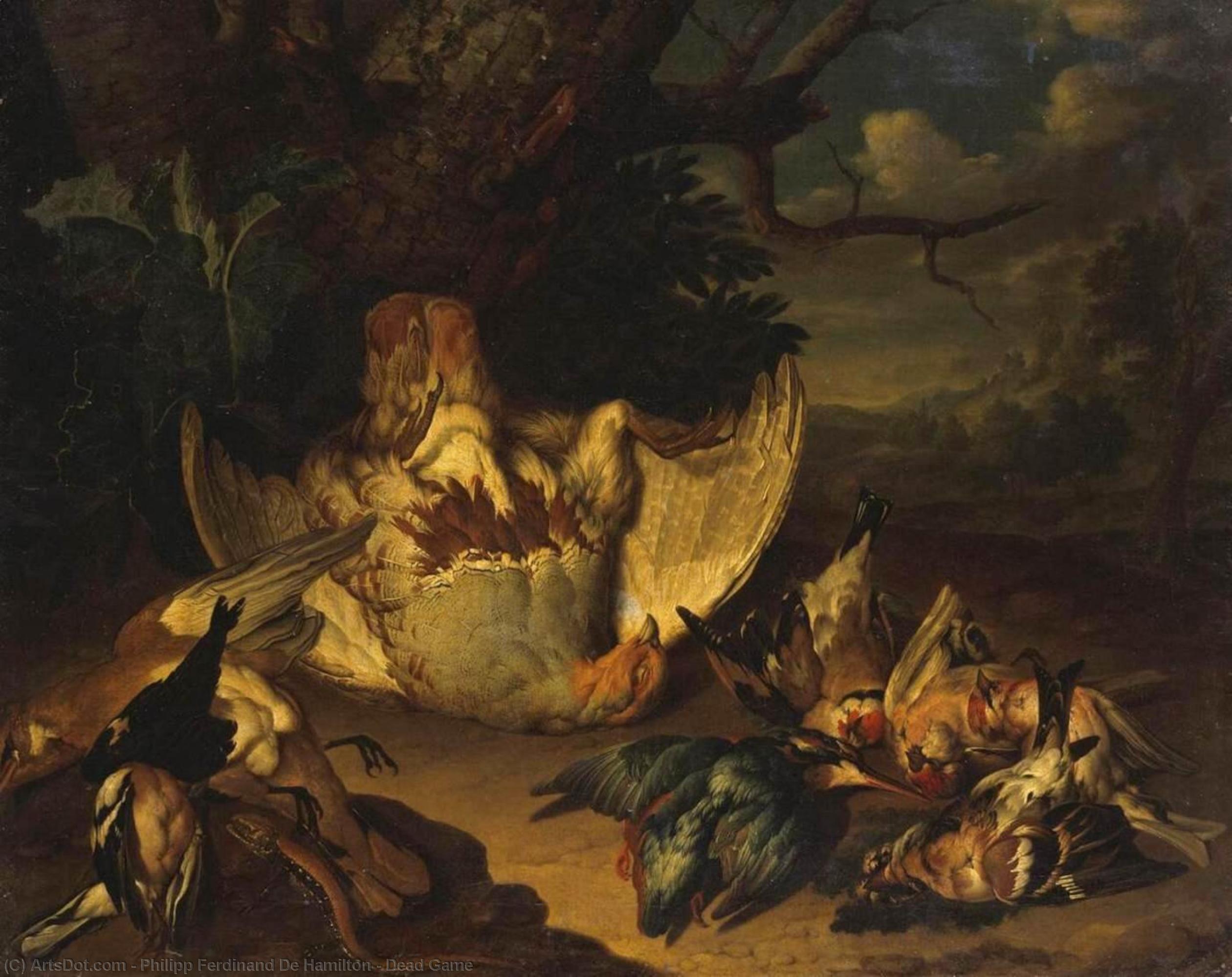 WikiOO.org - אנציקלופדיה לאמנויות יפות - ציור, יצירות אמנות Philipp Ferdinand De Hamilton - Dead Game