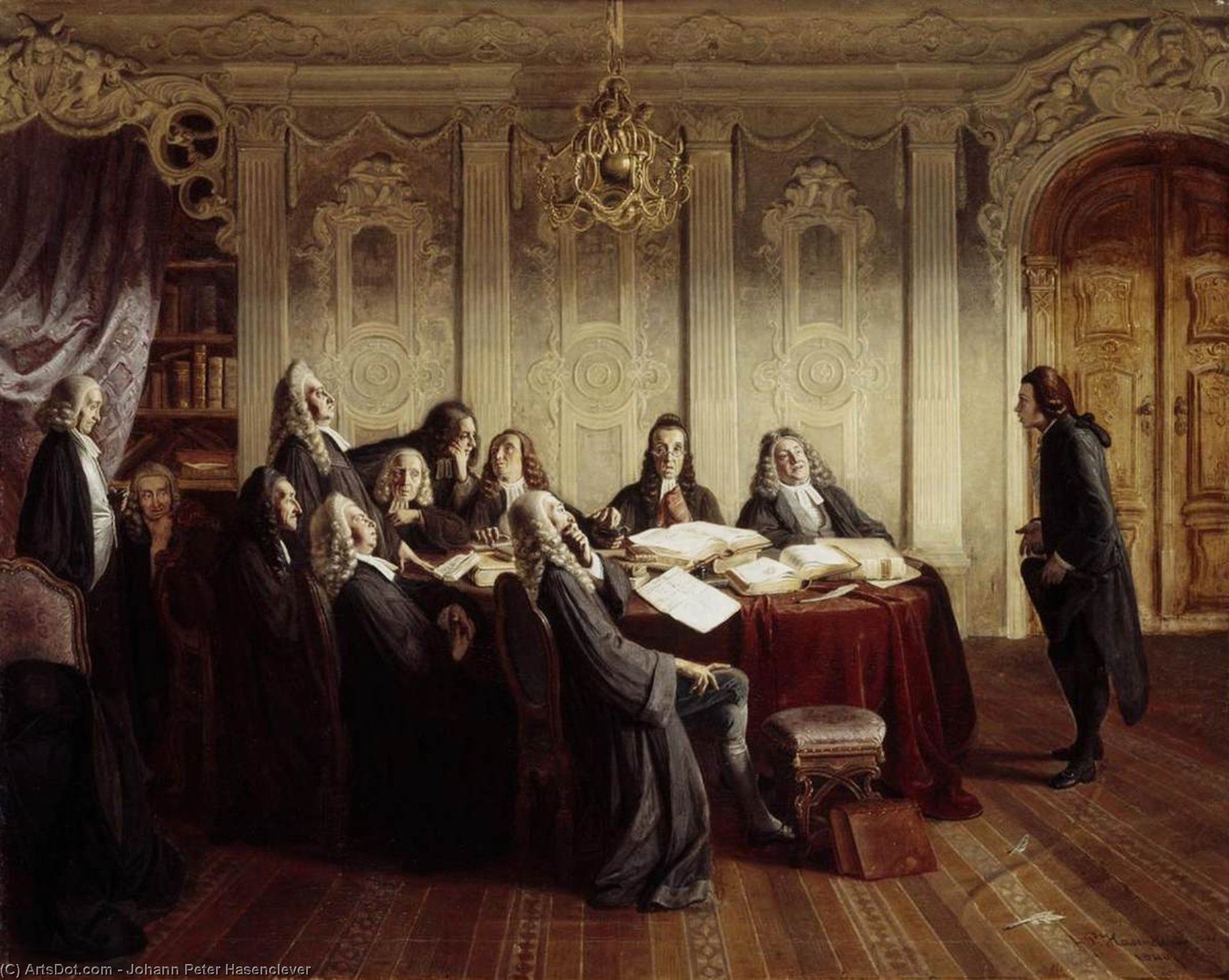 Wikioo.org – L'Enciclopedia delle Belle Arti - Pittura, Opere di Johann Peter Hasenclever - Hieronymus Lavori al suo Esame