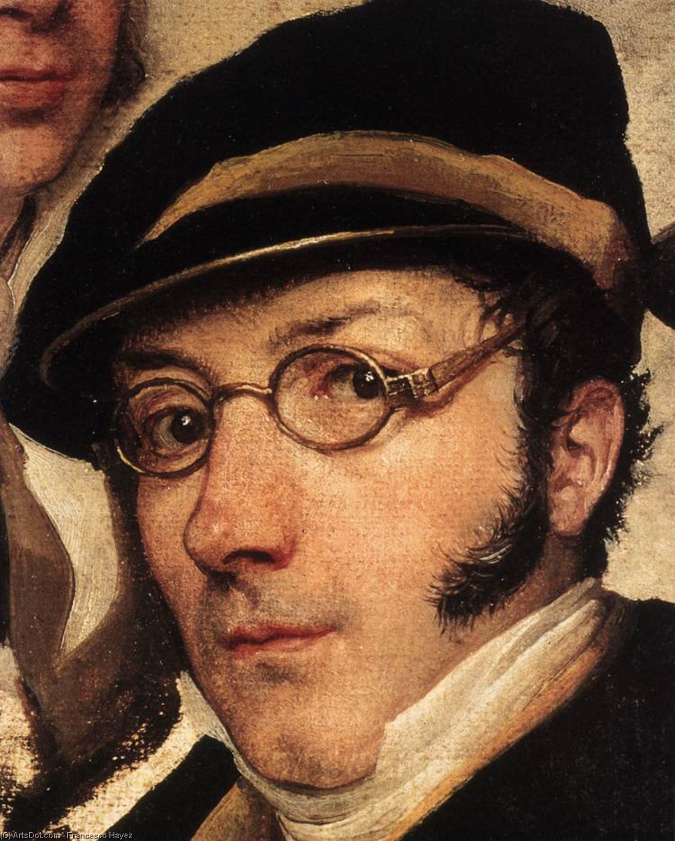 Wikioo.org - The Encyclopedia of Fine Arts - Painting, Artwork by Francesco Hayez - Self-Portrait in a Group of Friends (detail)