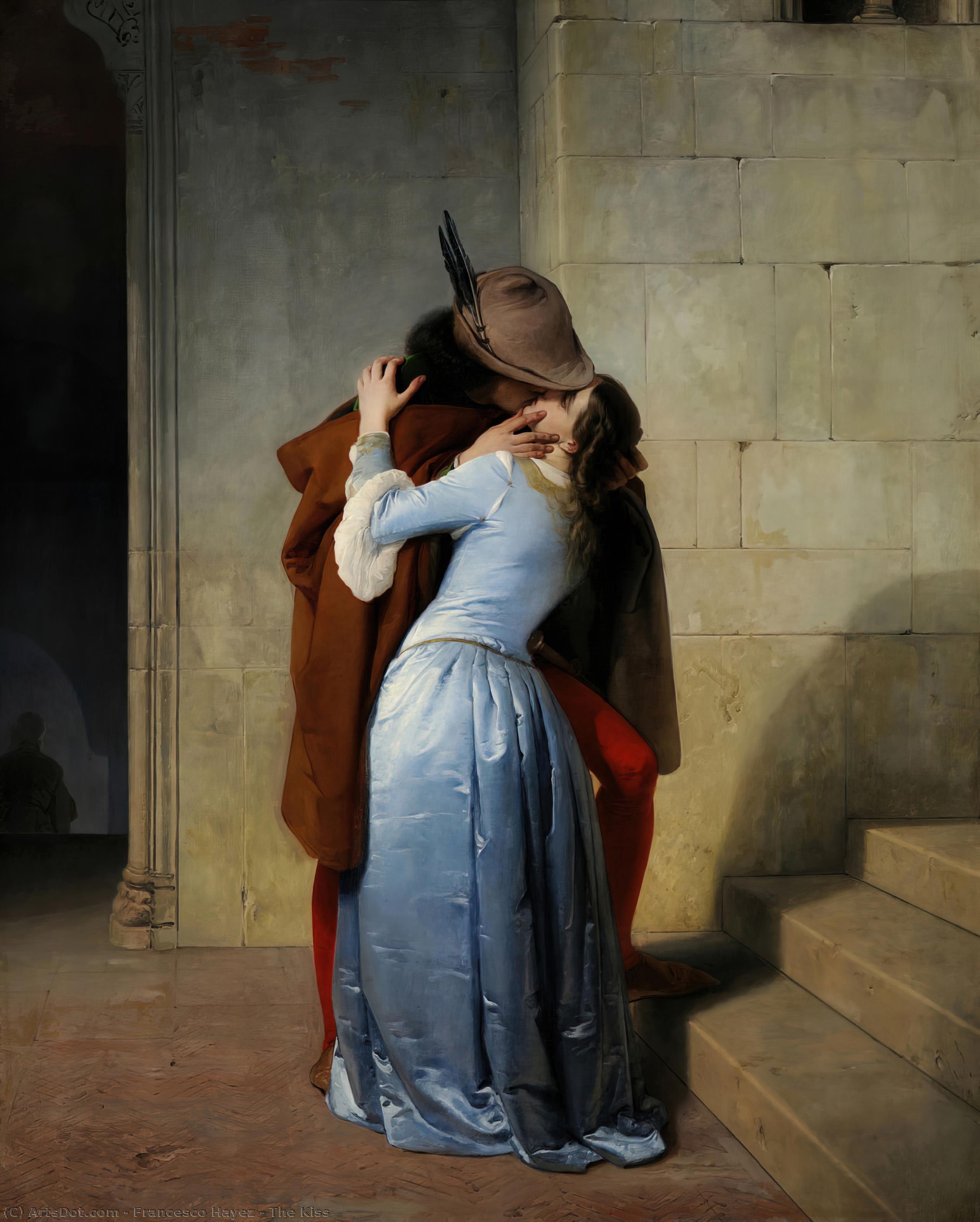 WikiOO.org – 美術百科全書 - 繪畫，作品 Francesco Hayez - 亲吻
